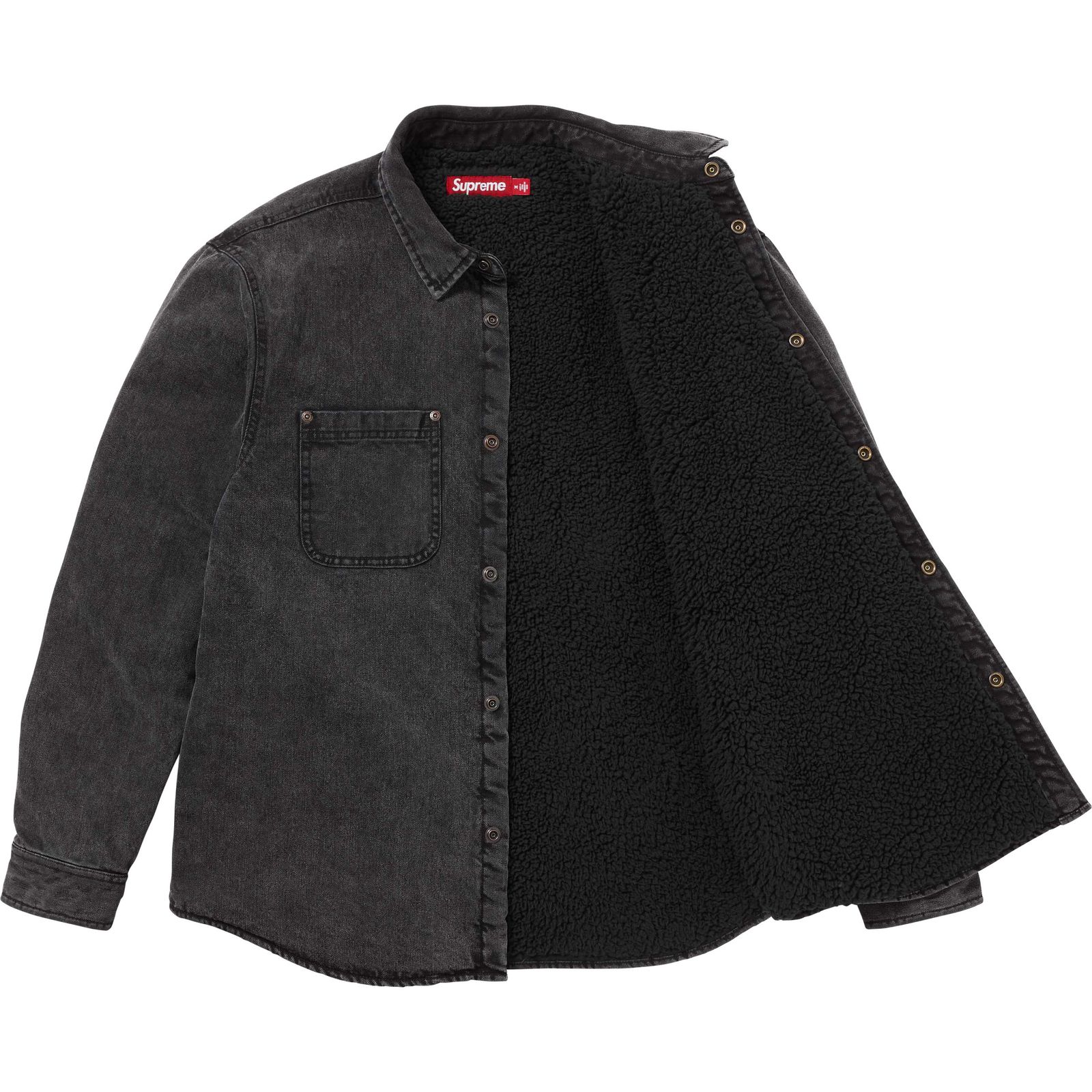 Shearling Lined Denim Work Shirt