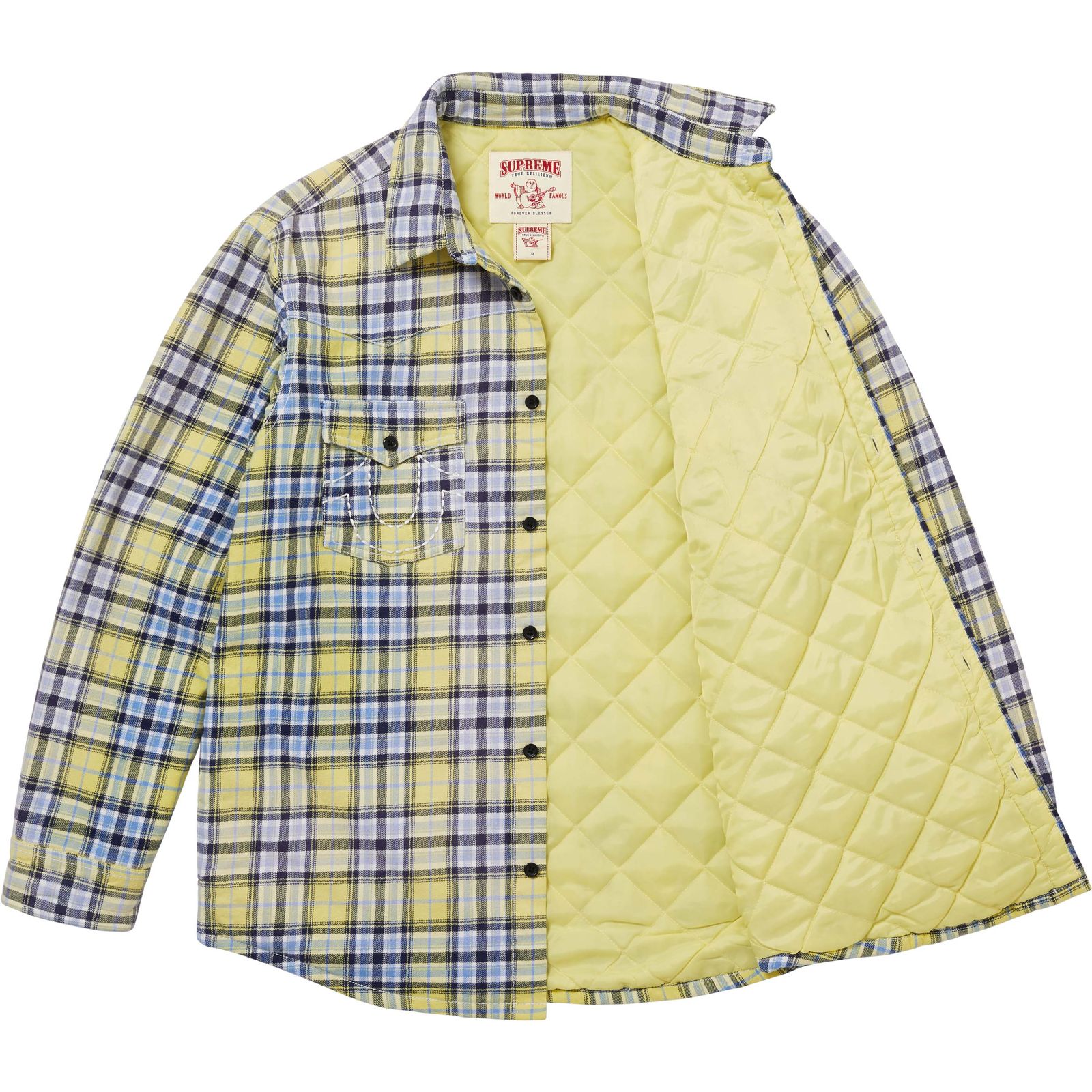Supreme®/True Religion® Quilted Lined Plaid Flannel Shirt