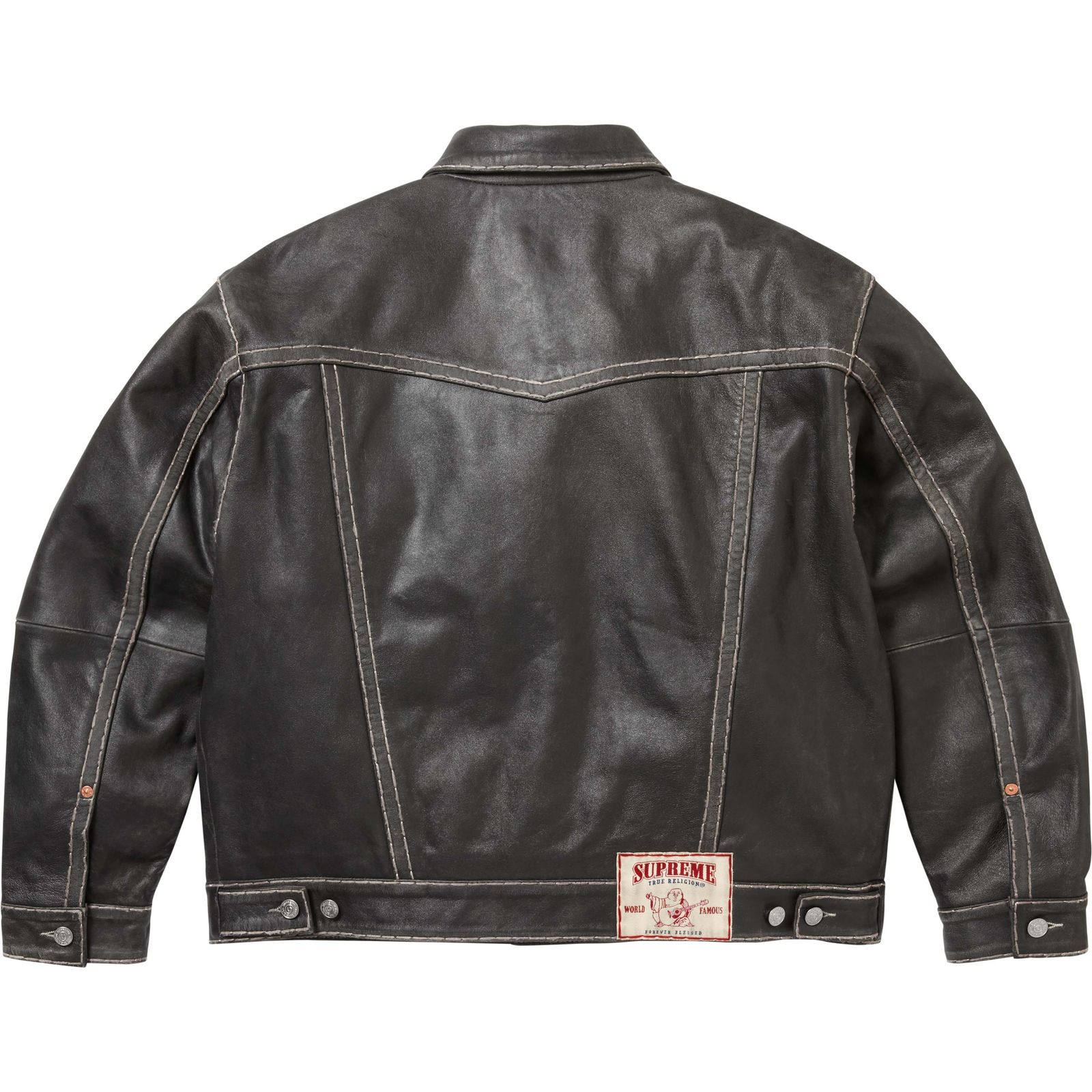 Supreme®/True Religion® Leather Trucker Jacket