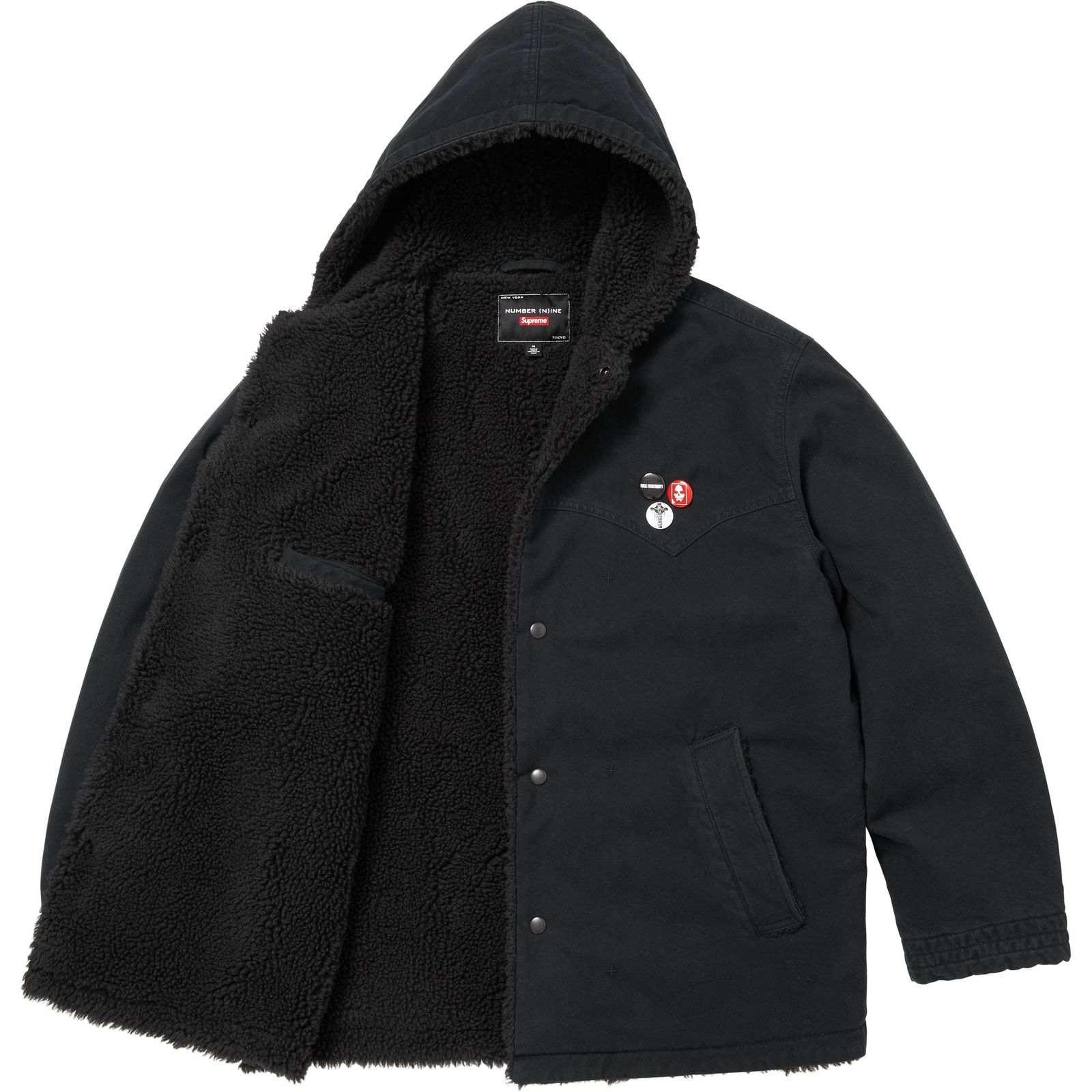 Supreme®/Number (N)ine® Faux Shearling Hooded Coat