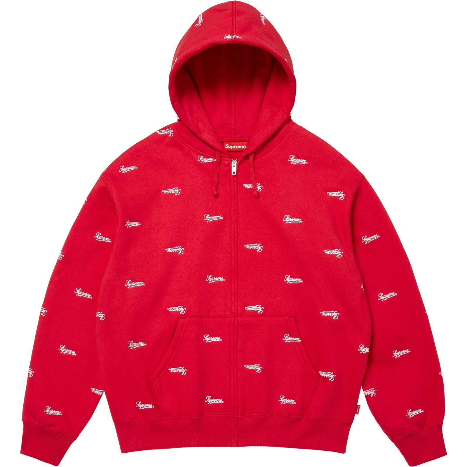 Repeat Script Zip Up Hooded Sweatshirt