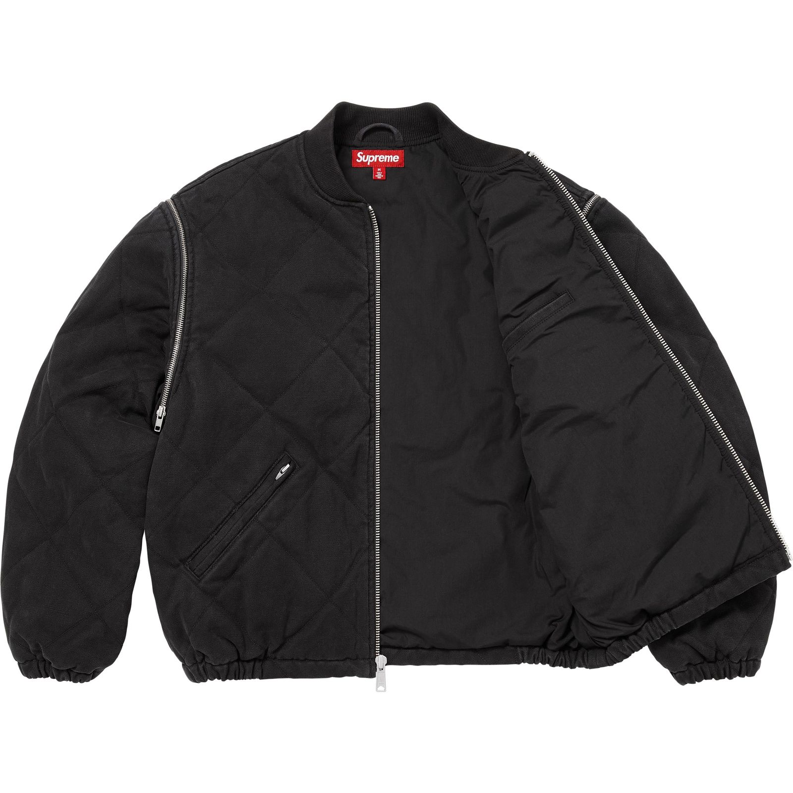 Zip-Off Sleeve Quilted Bomber Jacket
