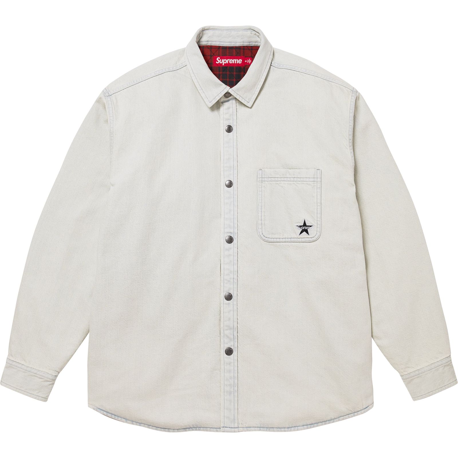 Quilted Lined Denim Snap Shirt
