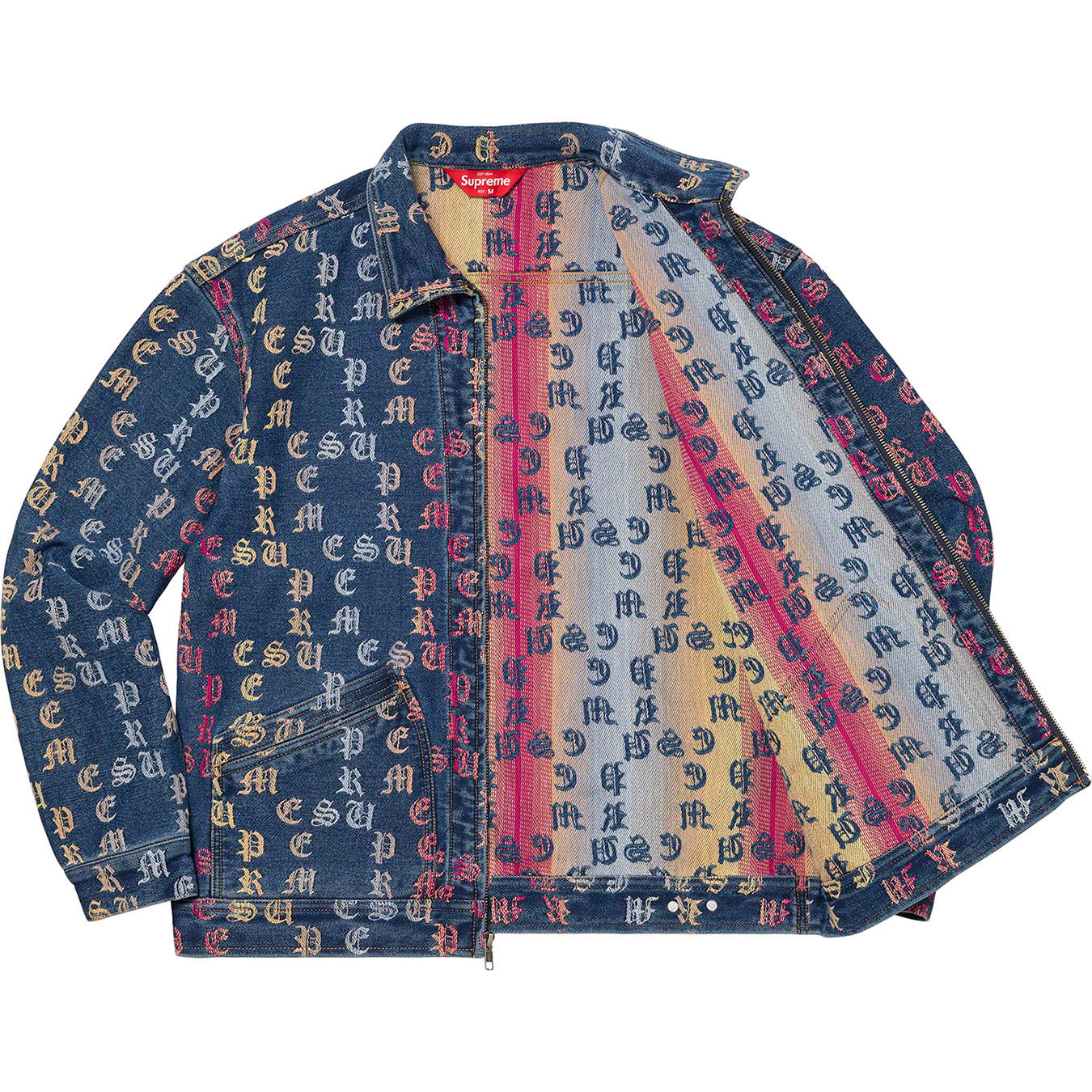 Gradient Jacquard Denim Work Jacket