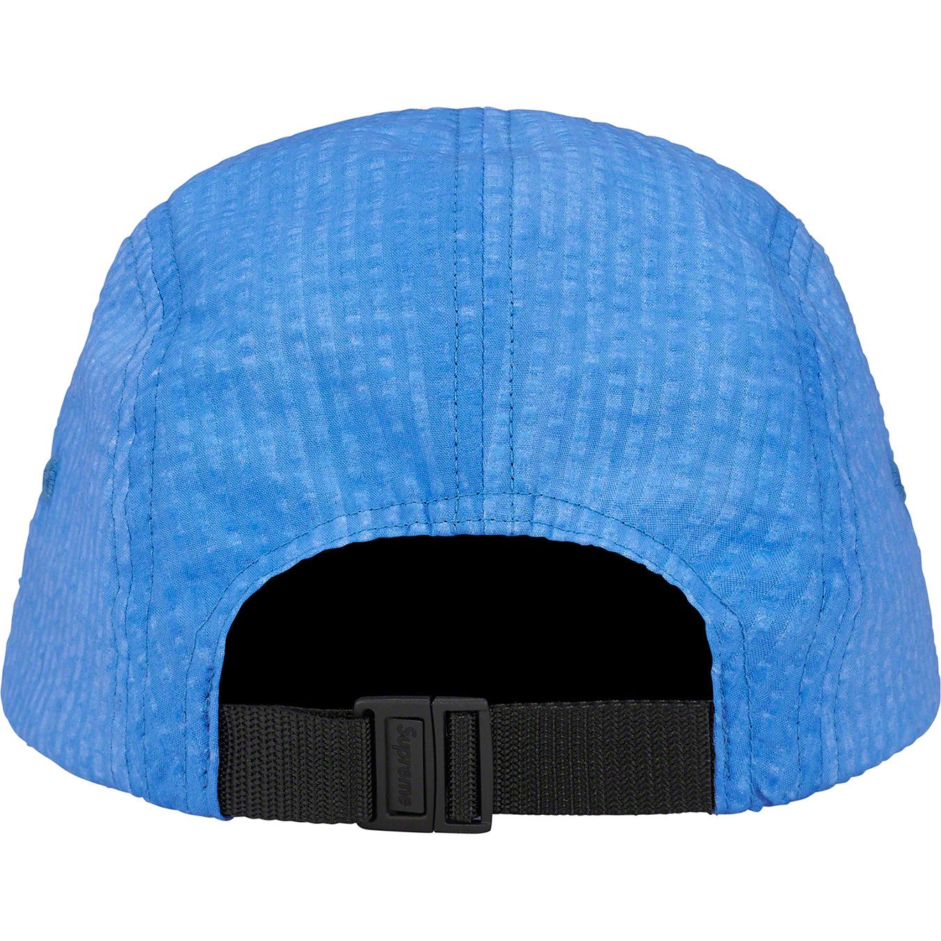 Washed Seersucker Camp Cap