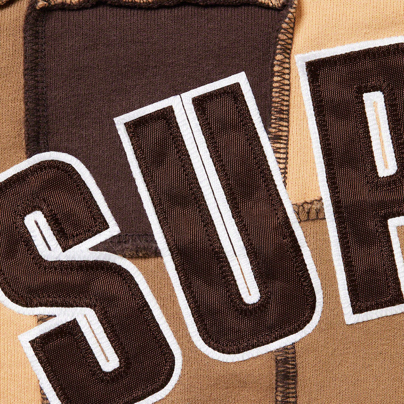 Reverse Patchwork Zip Up Hooded Sweatshirt