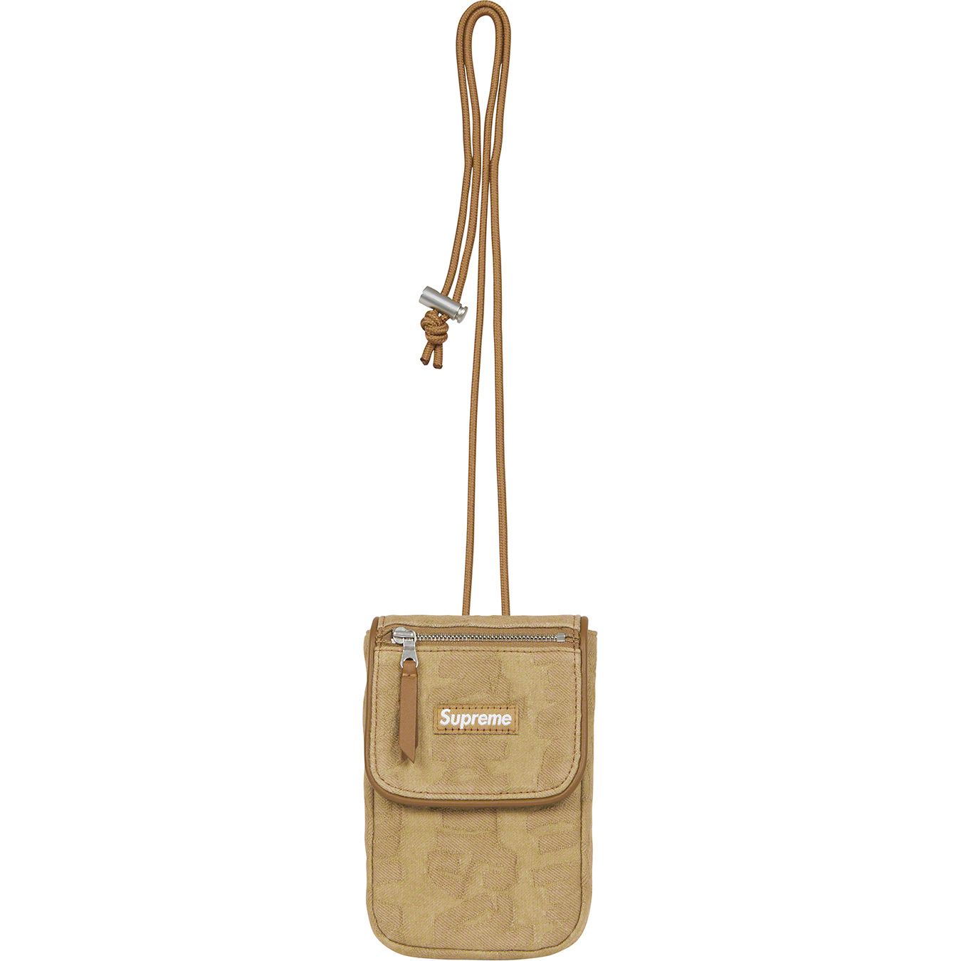 Fat Tip Jacquard Denim Neck Pouch