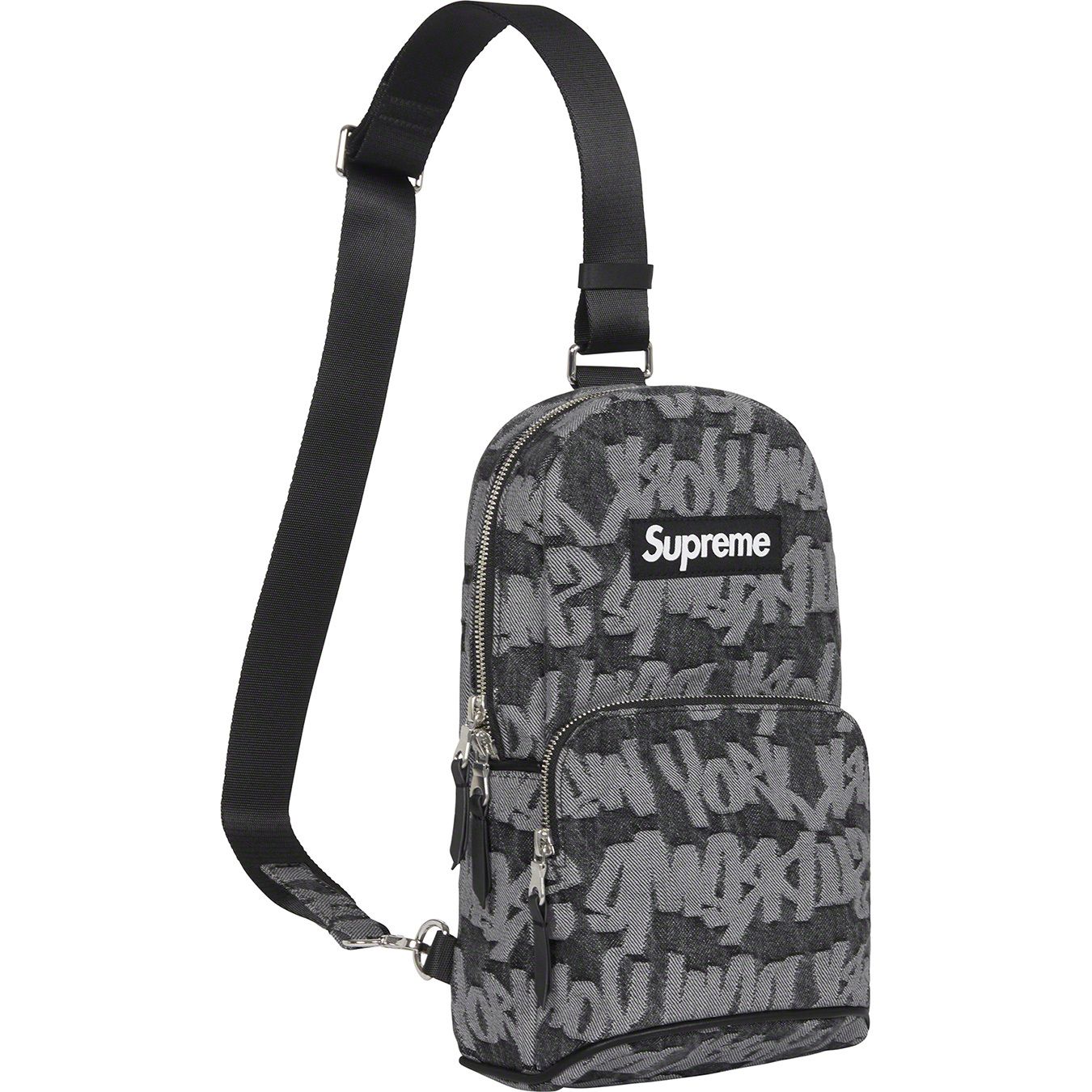 Fat Tip Jacquard Denim Sling Bag