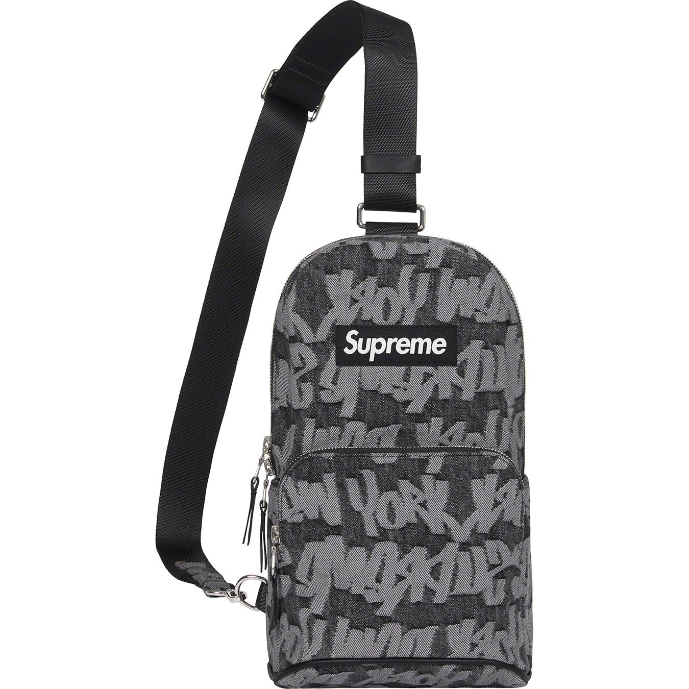 Fat Tip Jacquard Denim Sling Bag
