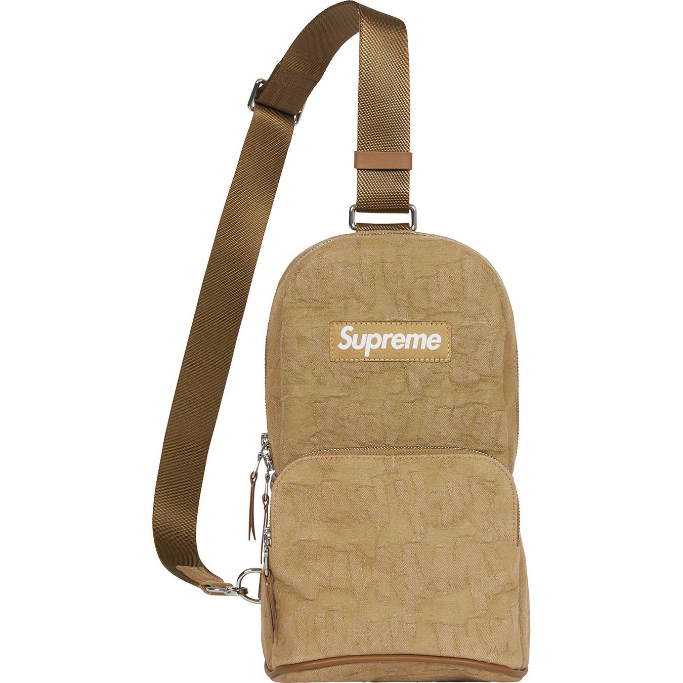 Fat Tip Jacquard Denim Sling Bag