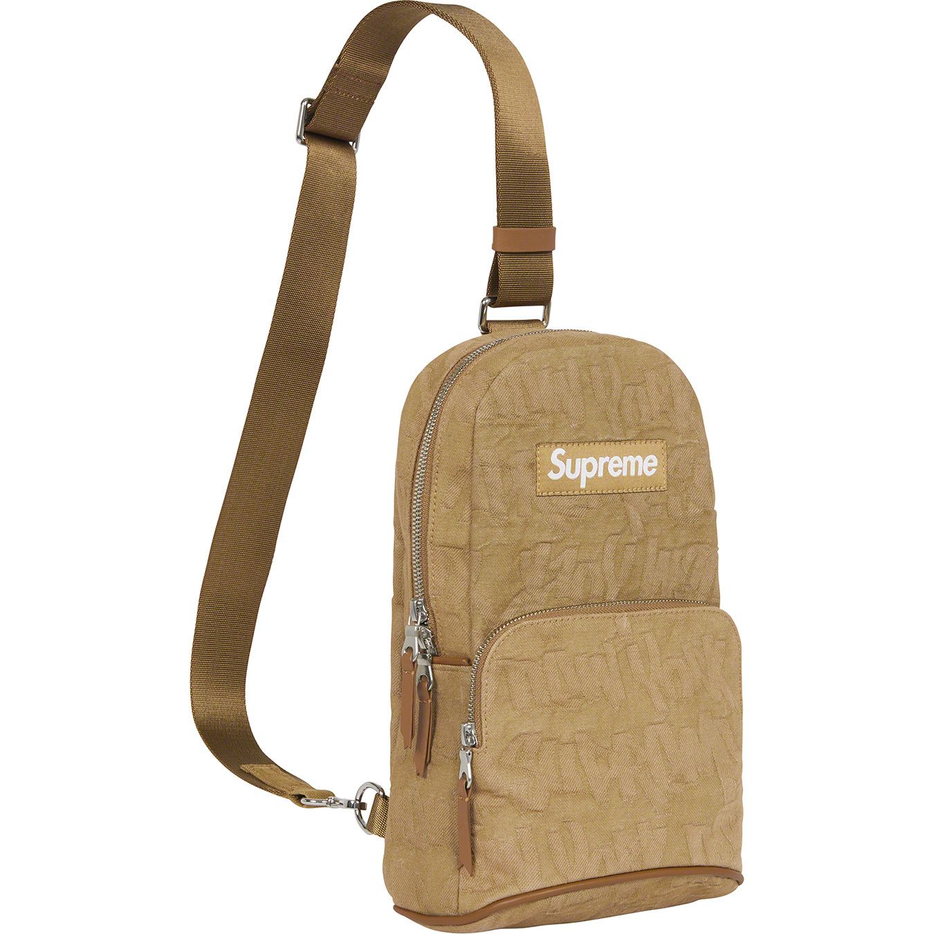 Fat Tip Jacquard Denim Sling Bag