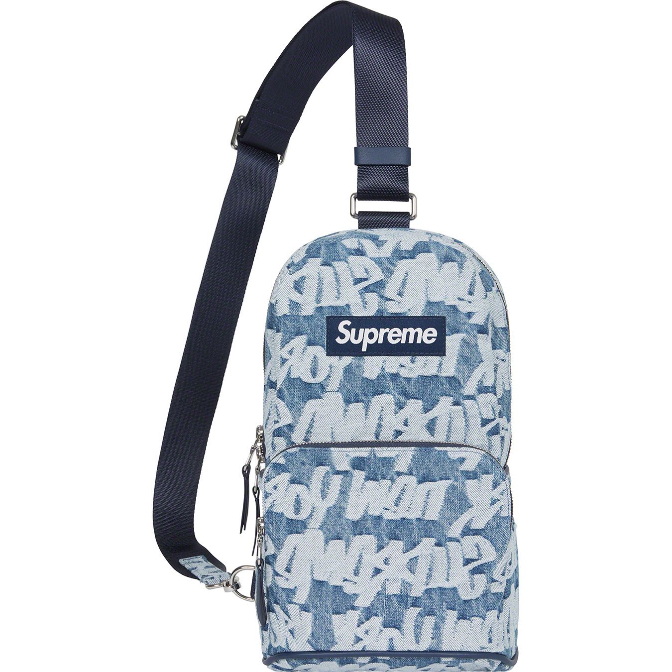 Fat Tip Jacquard Denim Sling Bag