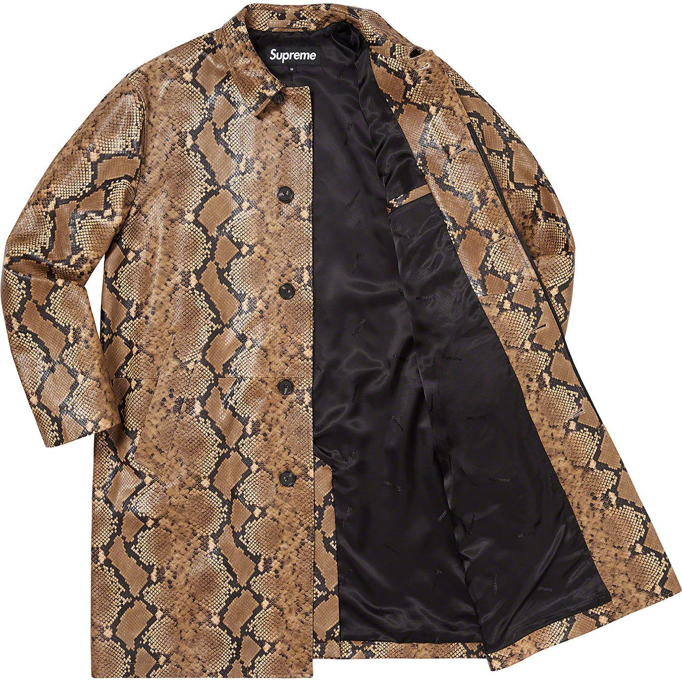 Leather Snake Trench Coat