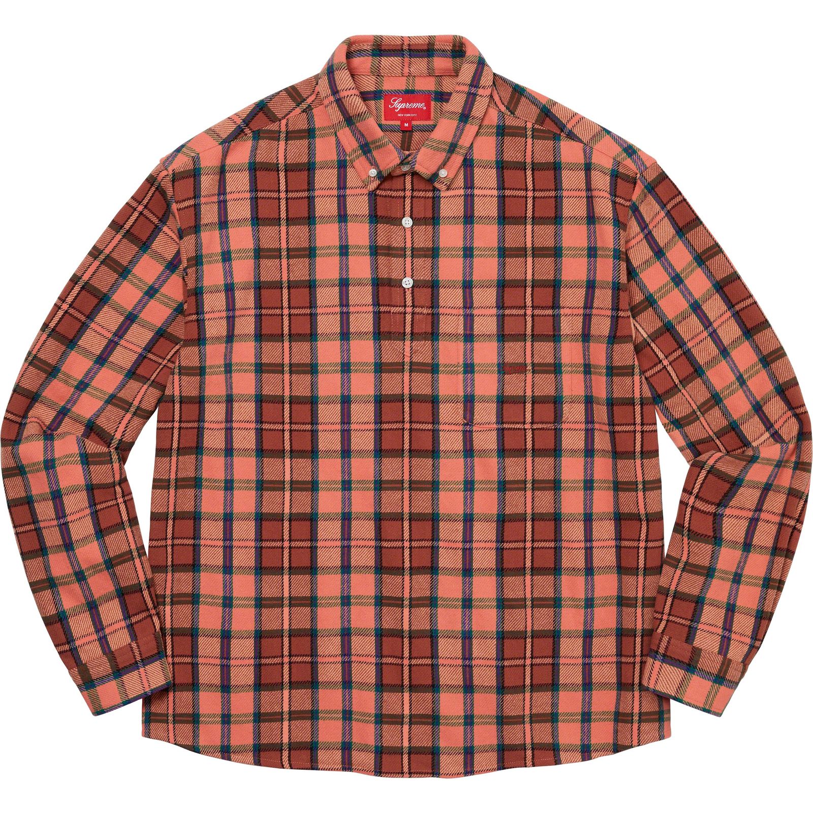 Pullover Plaid Flannel Shirt