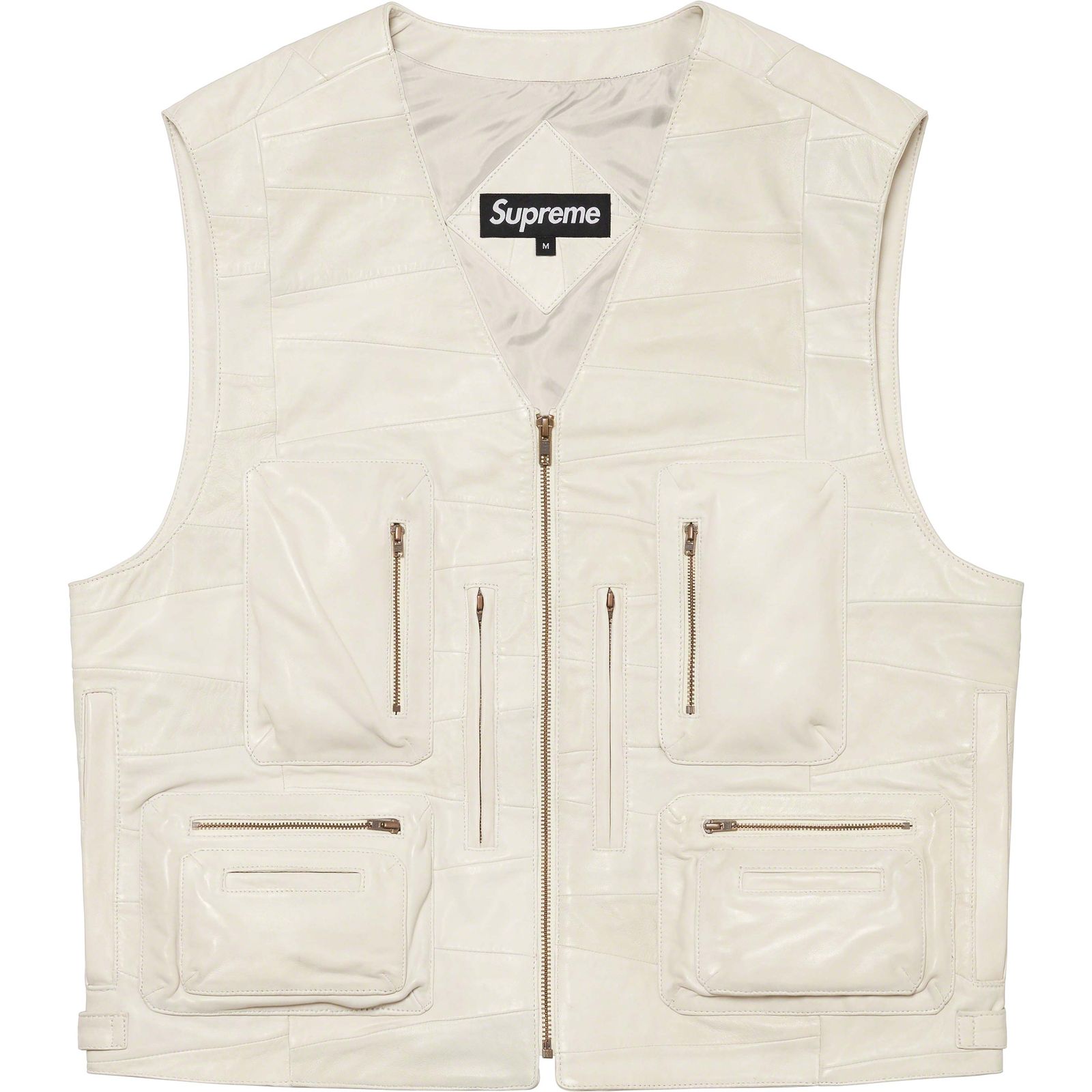 Patchwork Leather Cargo Vest