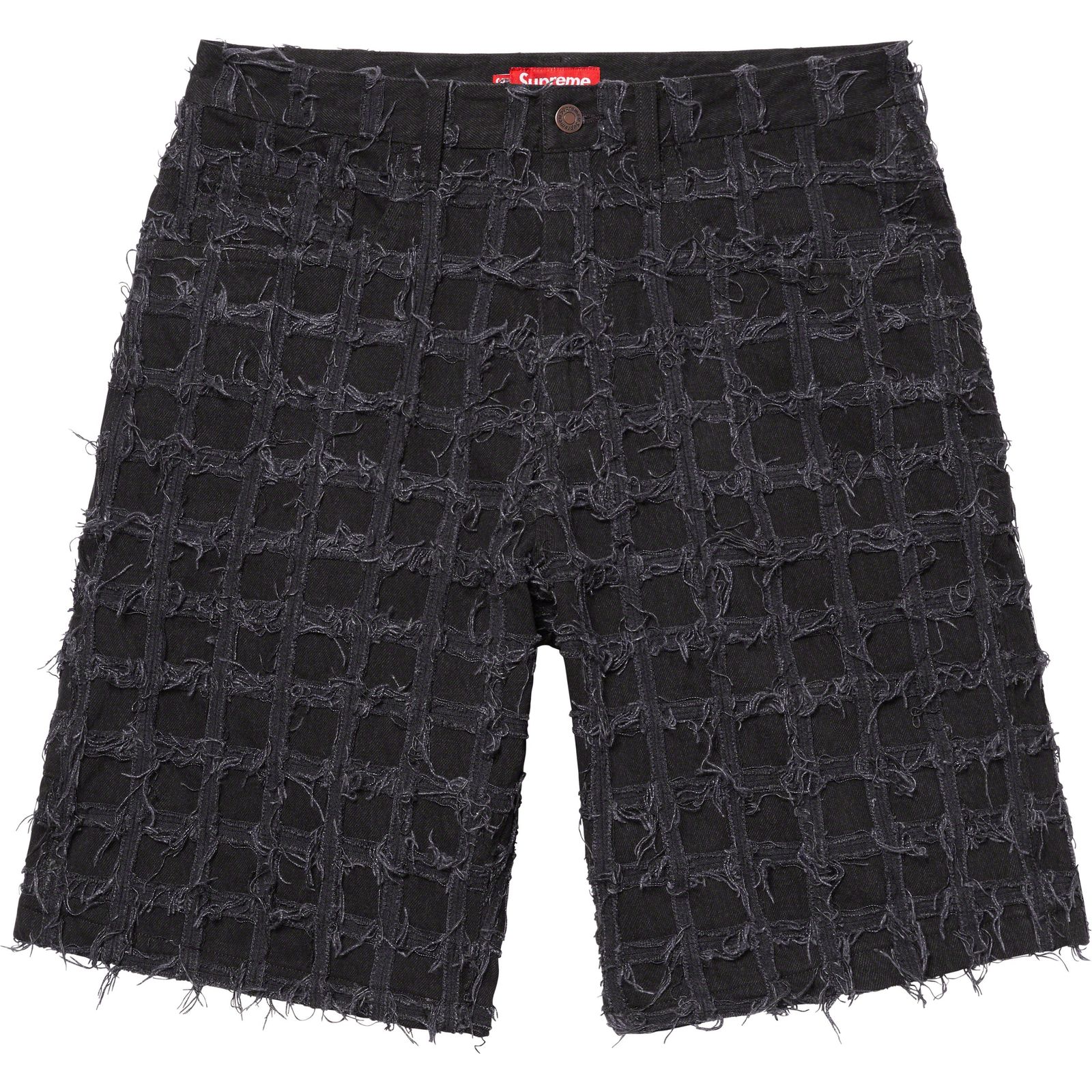 Frayed Patchwork Baggy Denim Short
