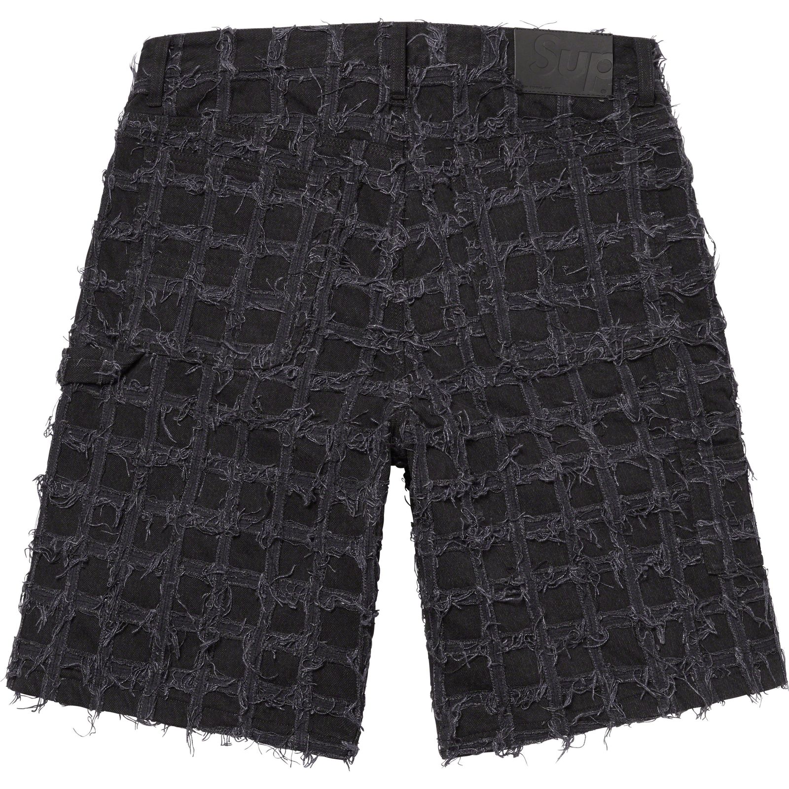 Frayed Patchwork Baggy Denim Short