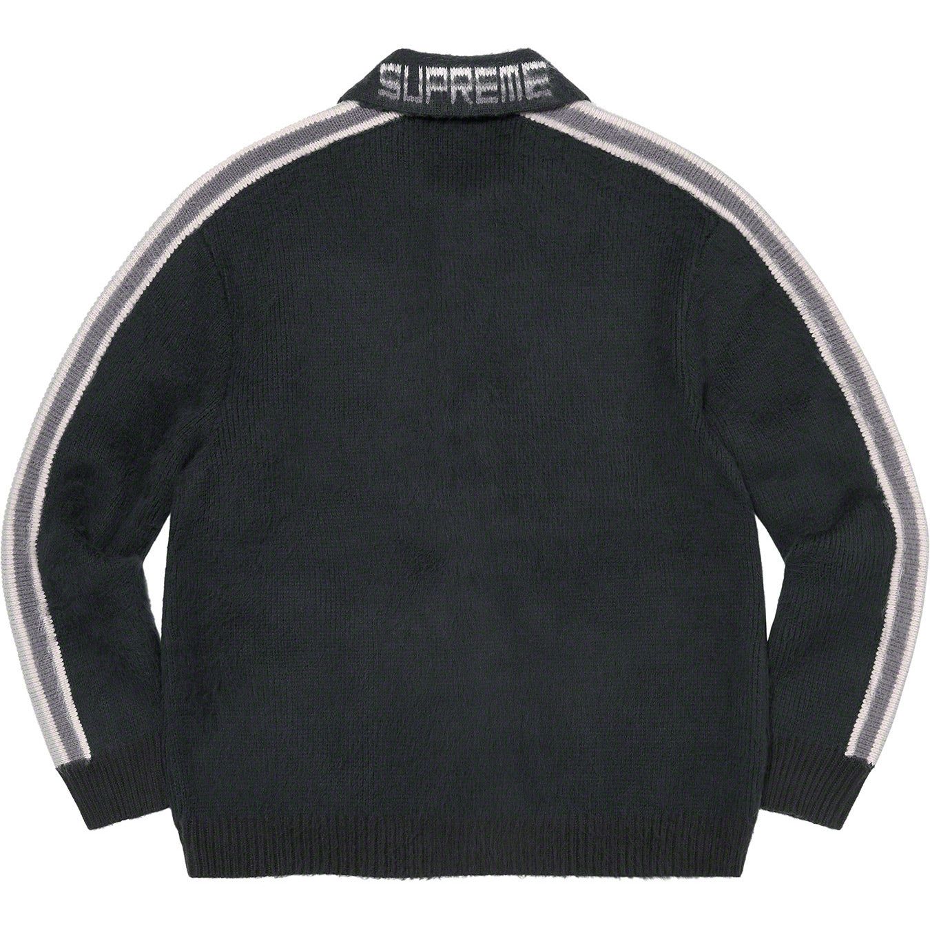 Sleeve Stripe Zip Up Sweater