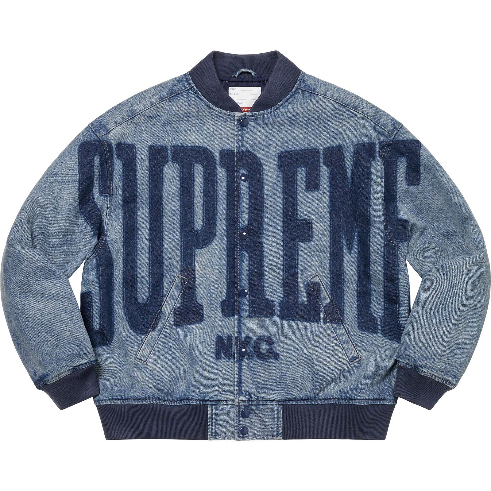 Washed Knockout Denim Varsity Jacket