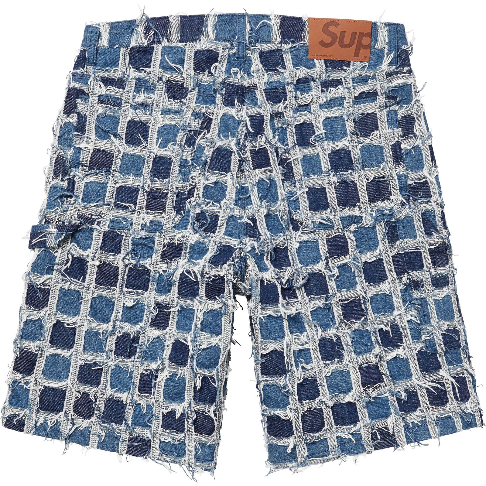 Frayed Patchwork Baggy Denim Short