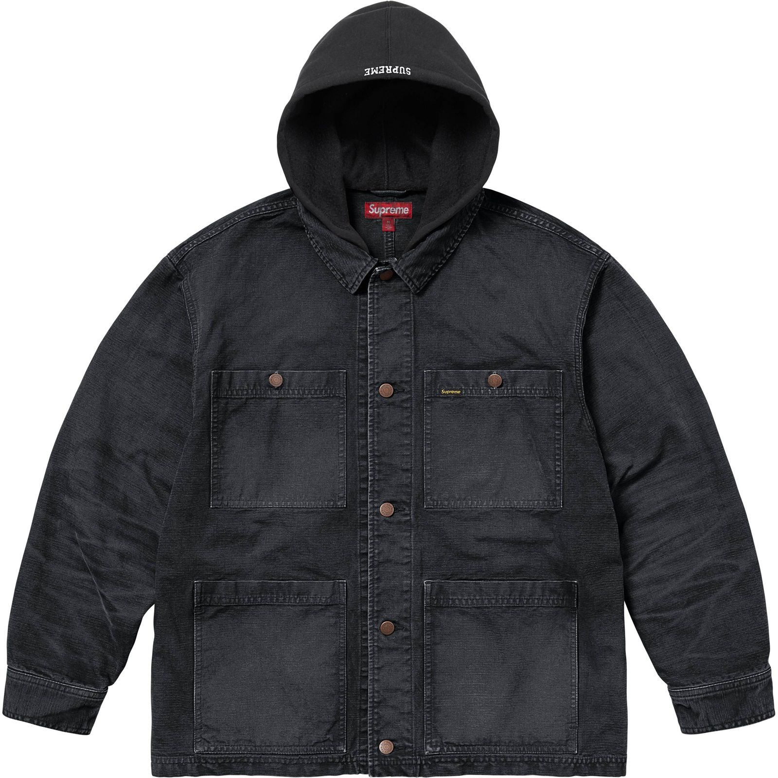 Worn Hooded Chore Coat