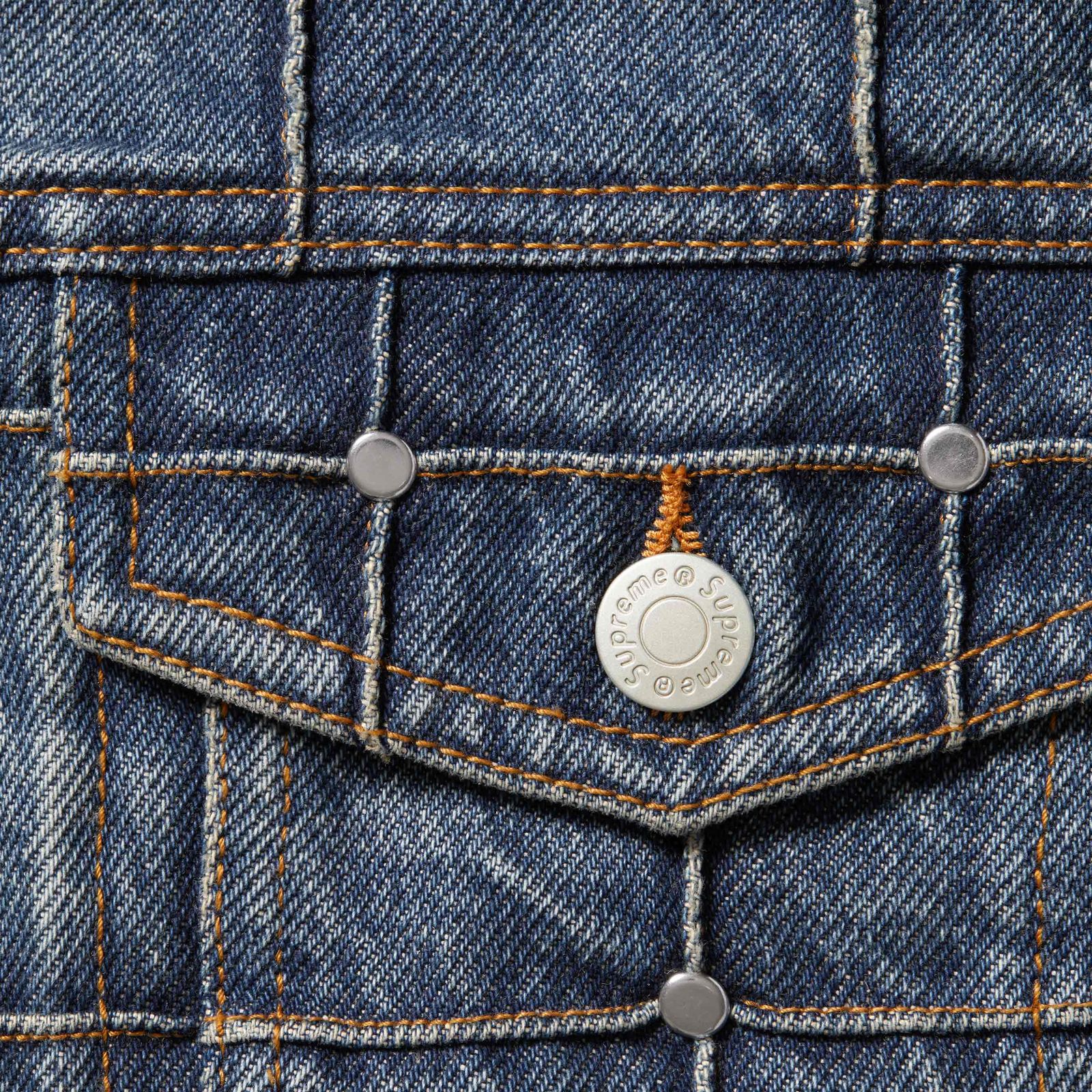 Studded Seam Denim Trucker Jacket