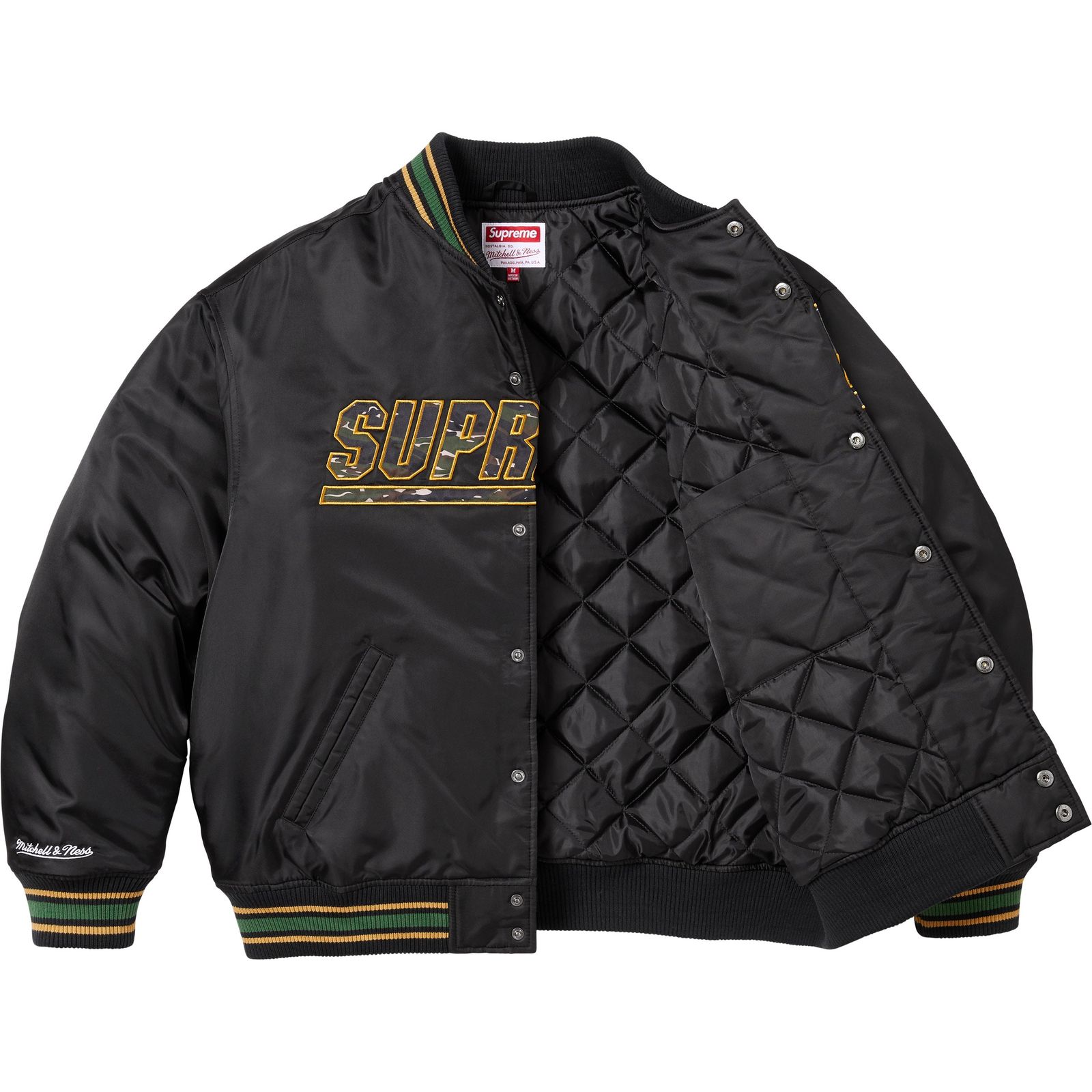 Supreme®/Mitchell & Ness® Camo Logo Varsity Jacket
