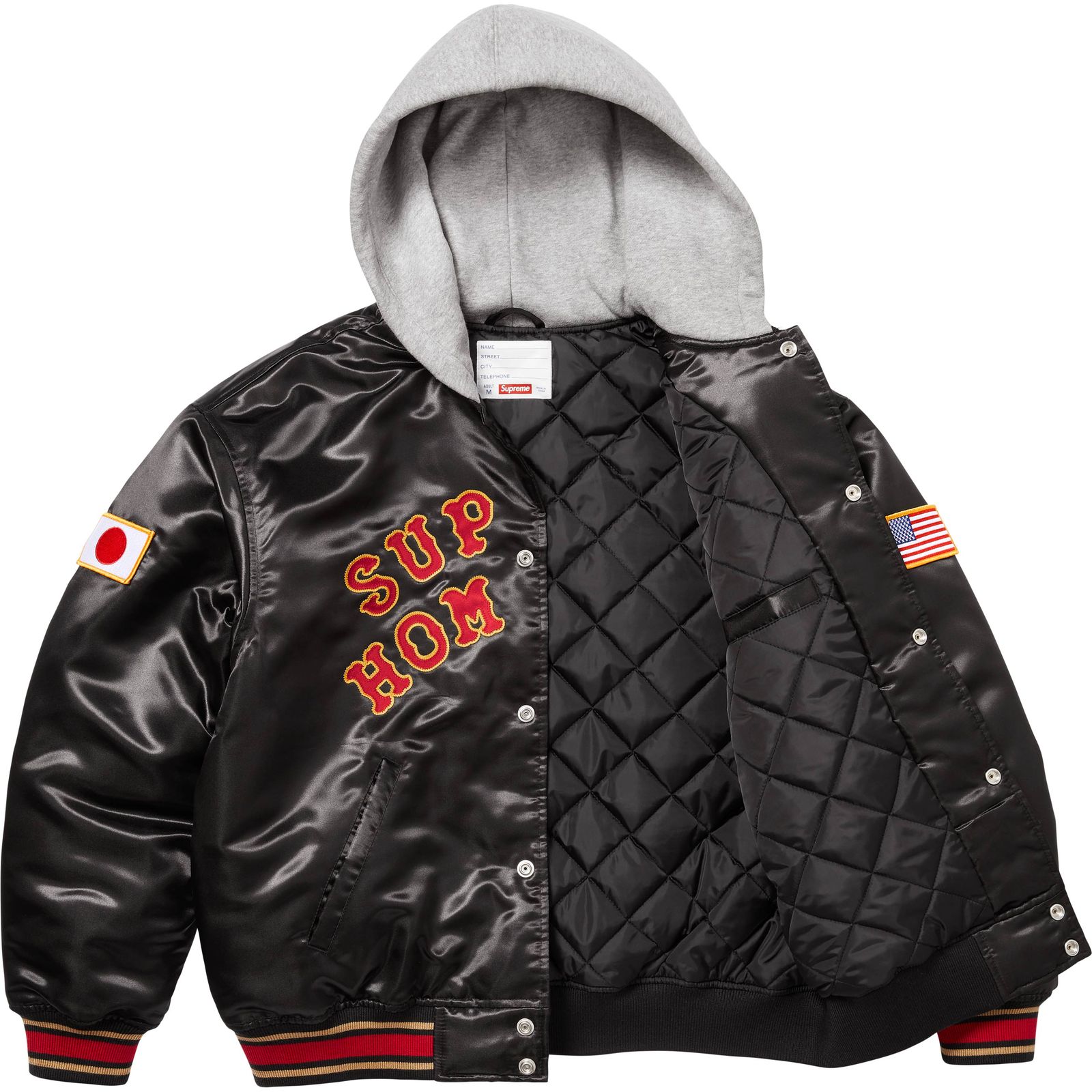 Supreme®/Homerun Satin Hooded Varsity Jacket