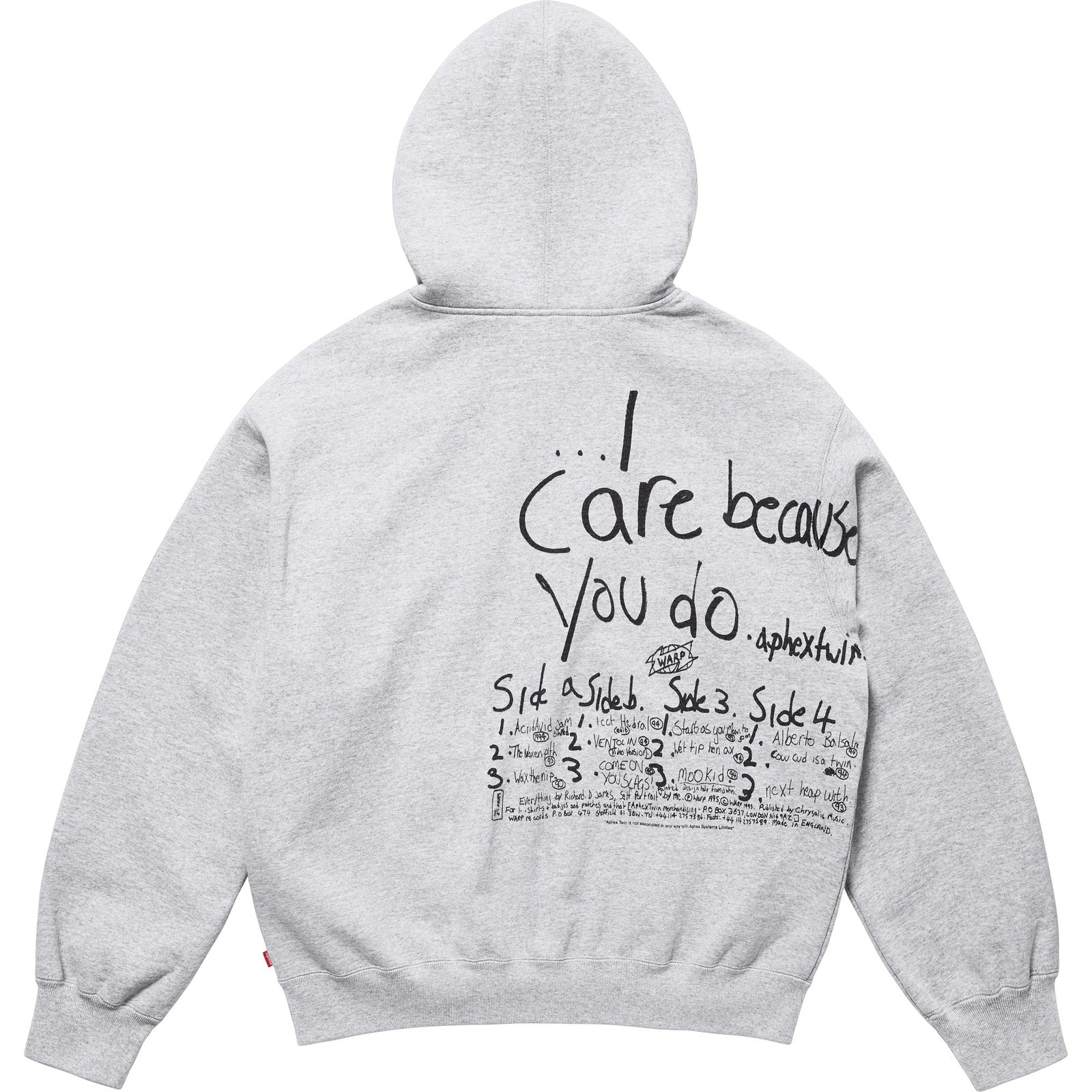 Supreme/Aphex Twin Zip Up Hooded Sweatshirt