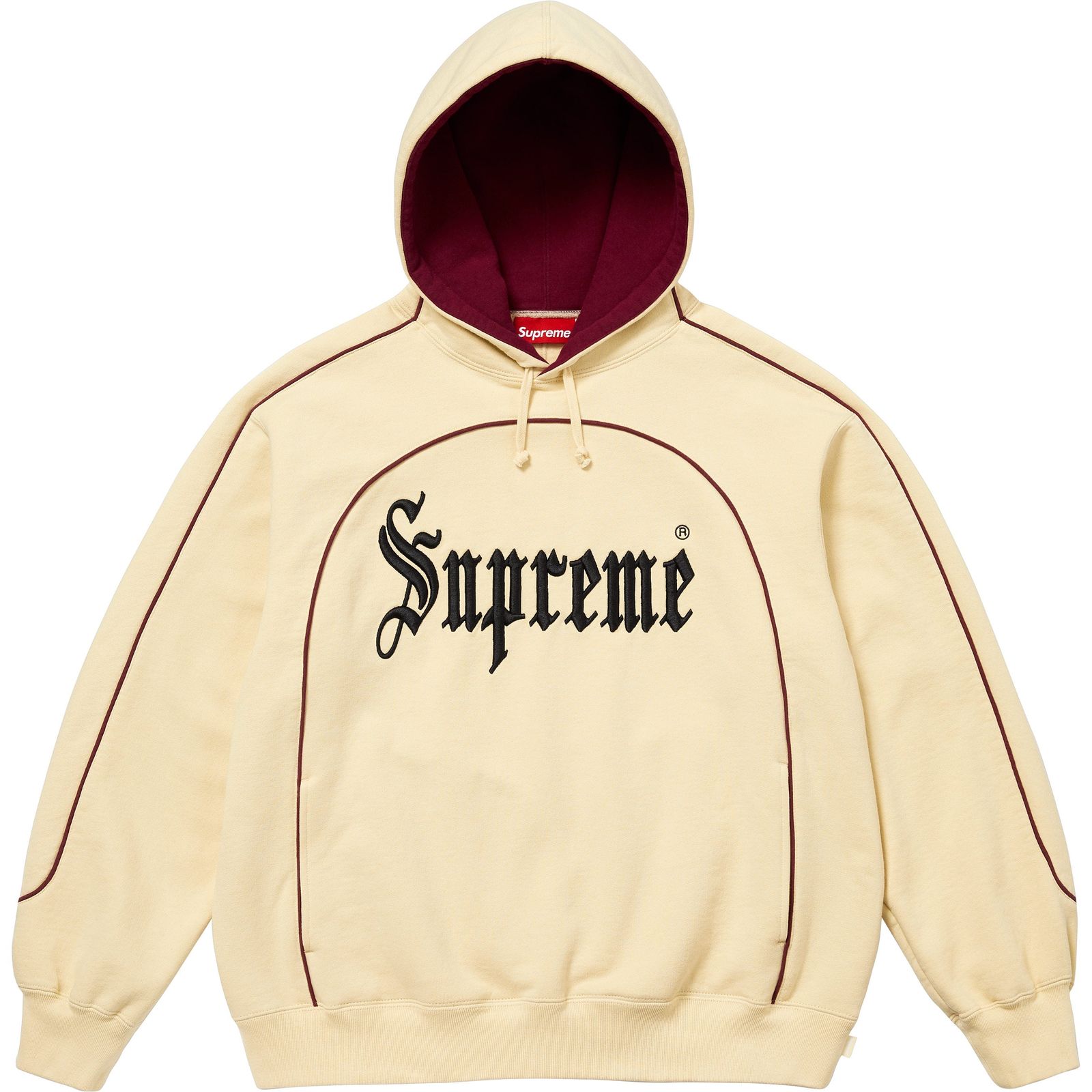 Curve Piping Hooded Sweatshirt