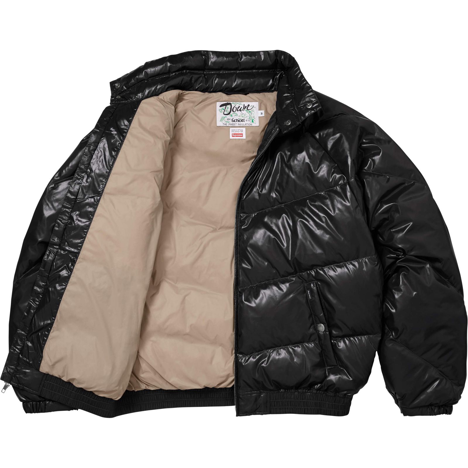 Supreme®/Schott® Glossy Lightweight Down Puffer Jacket