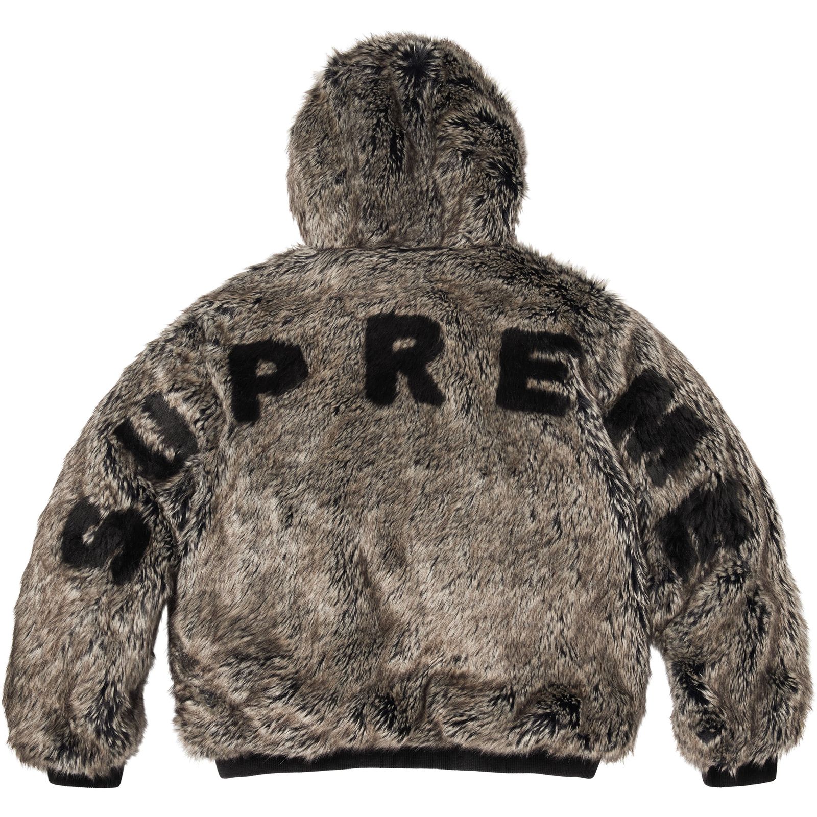 Reversible Faux Fur Hooded Work Jacket