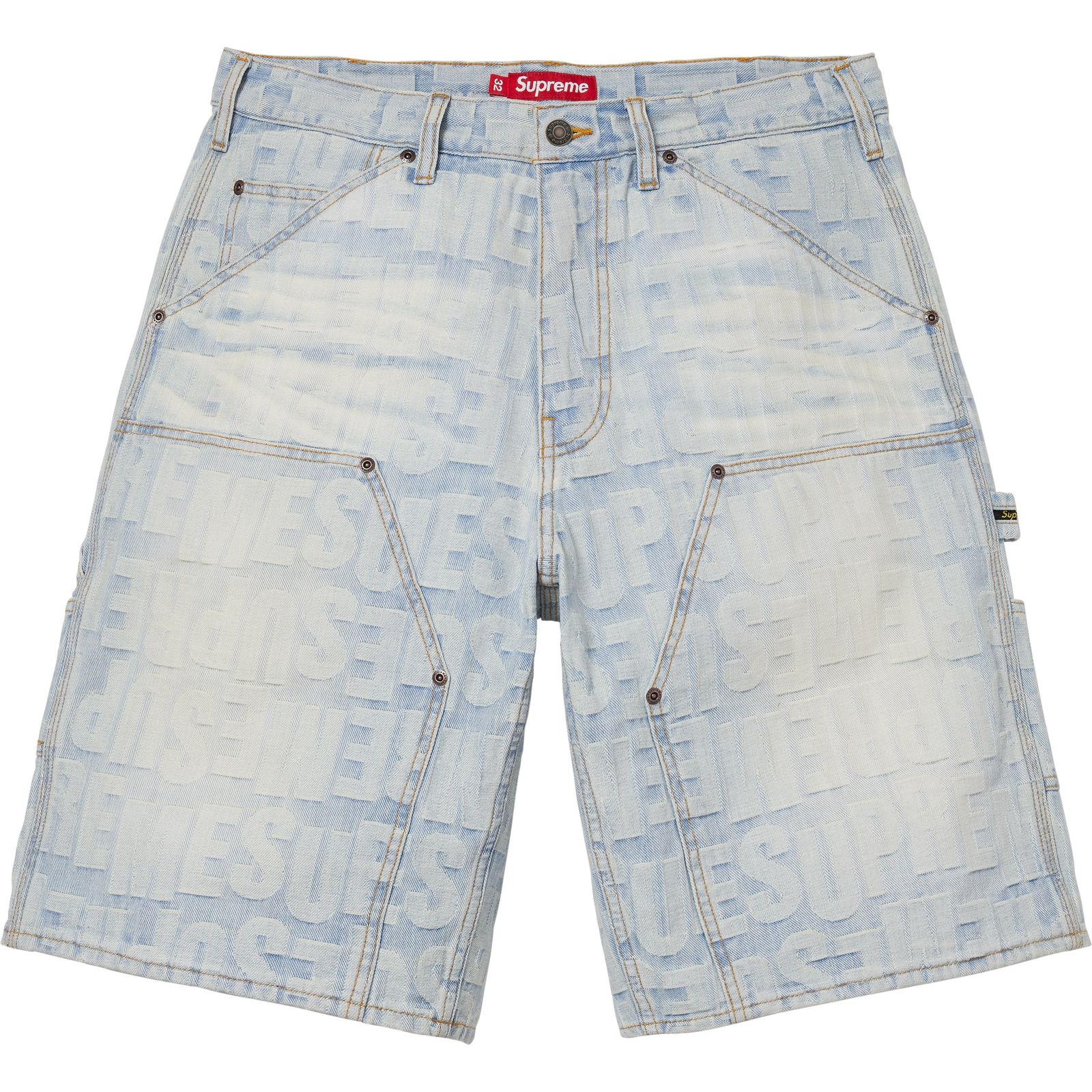 Repeat Jacquard Double Knee Denim Short