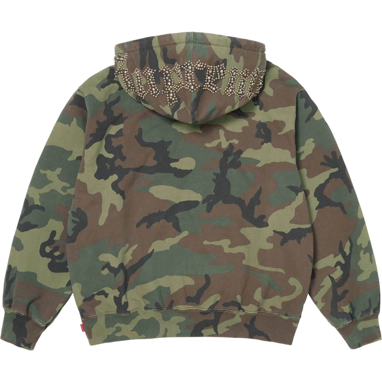 Overdyed Studded Hooded Sweatshirt