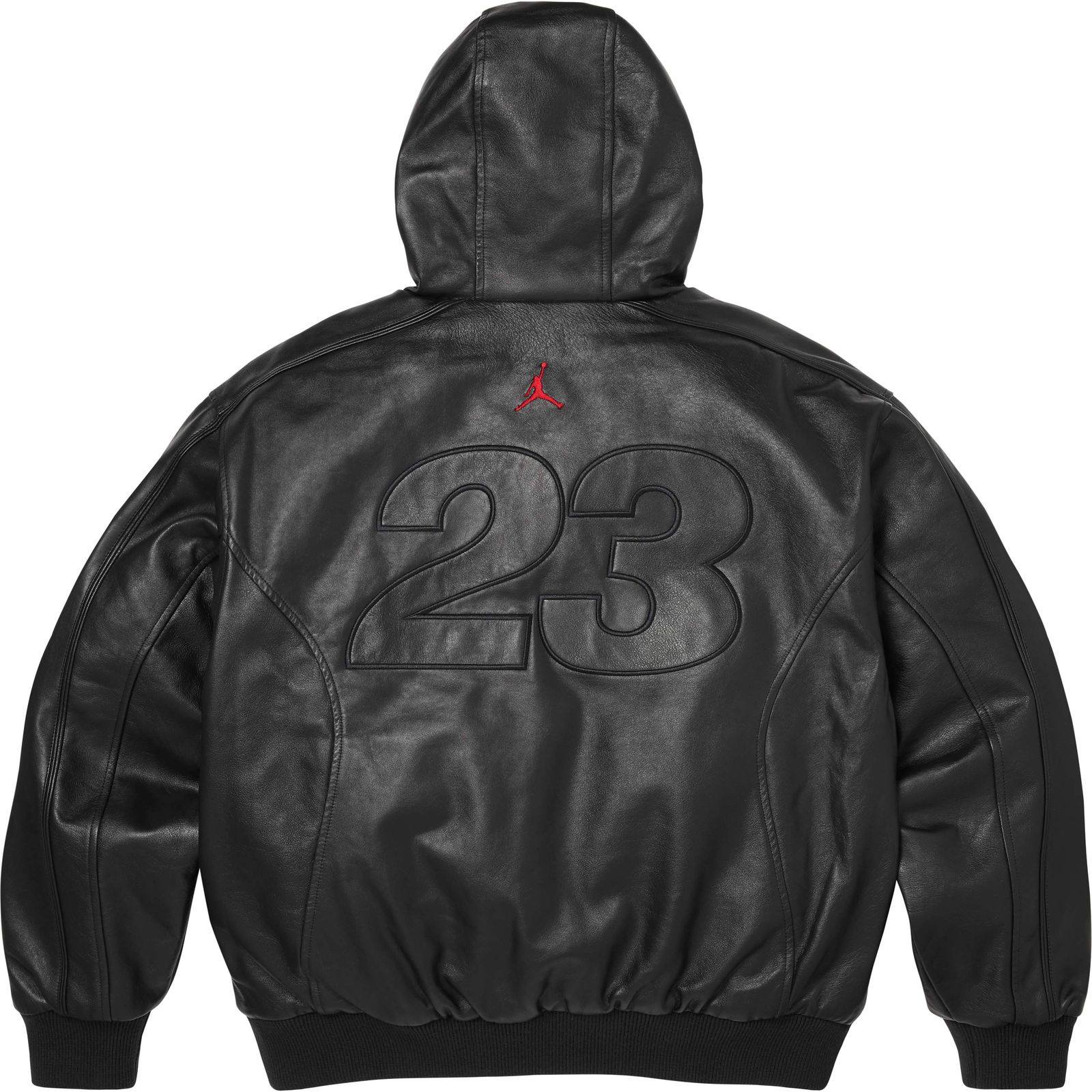 Supreme®/Jordan® Hooded Leather Jacket