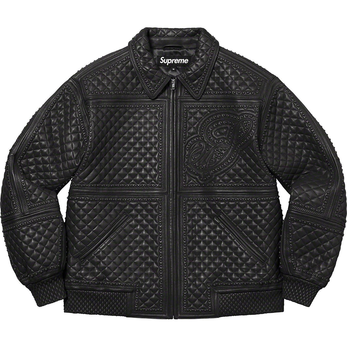 Studded Quilted Leather Jacket