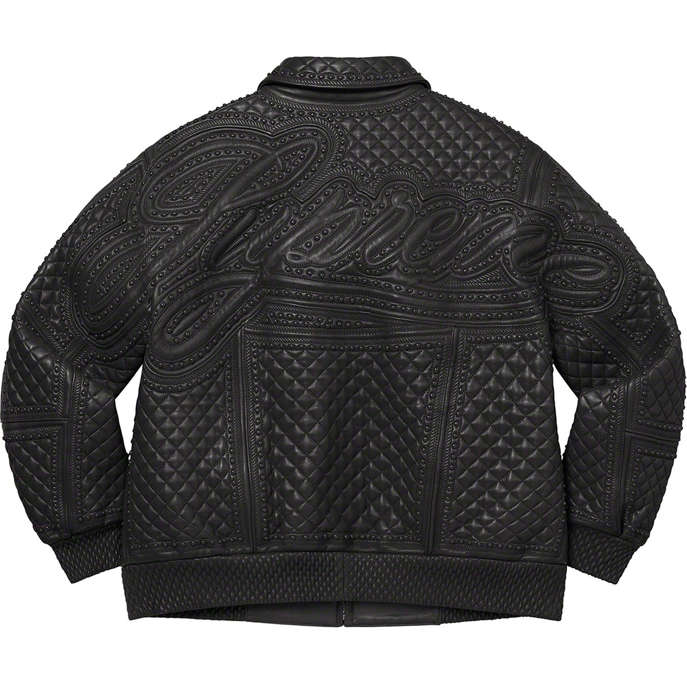 Studded Quilted Leather Jacket