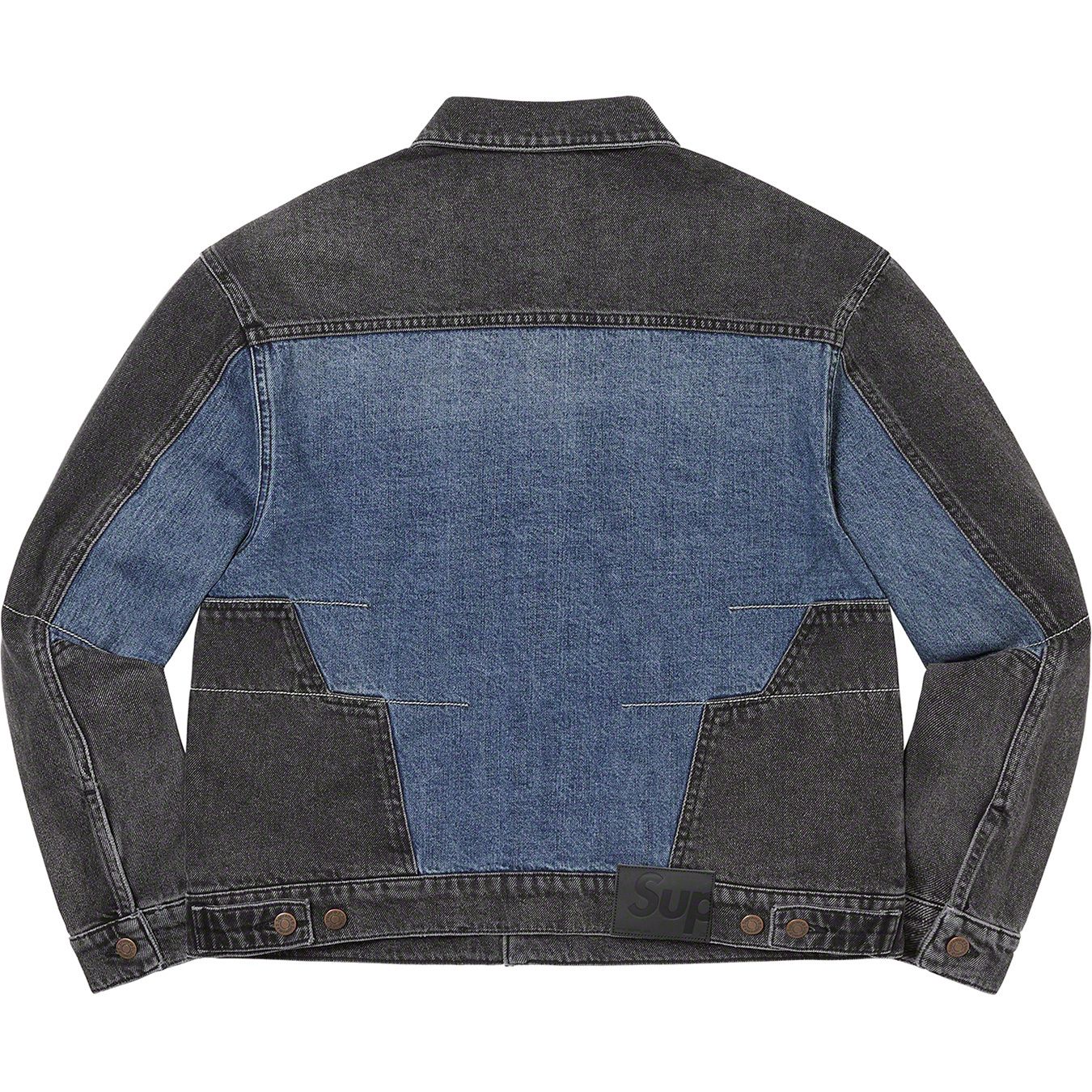 2-Tone Paneled Denim Jacket