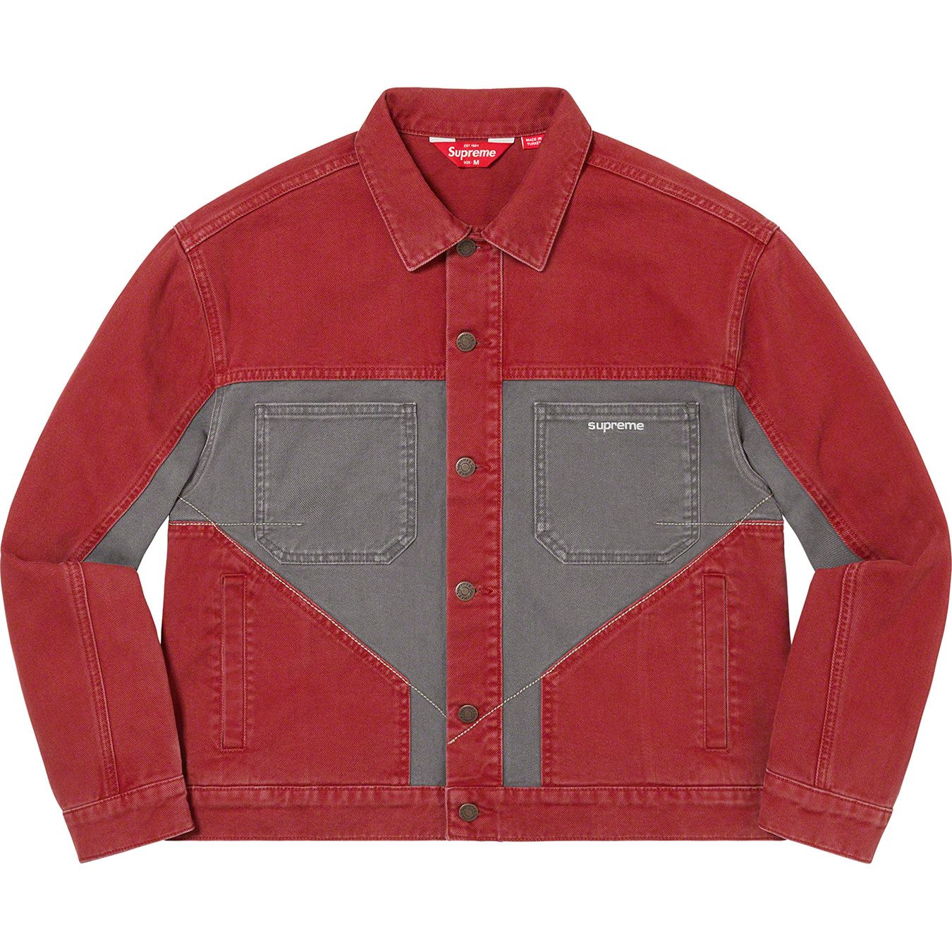 2-Tone Paneled Denim Jacket