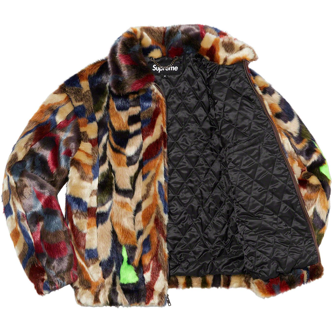 Multicolor Faux Fur Bomber Jacket