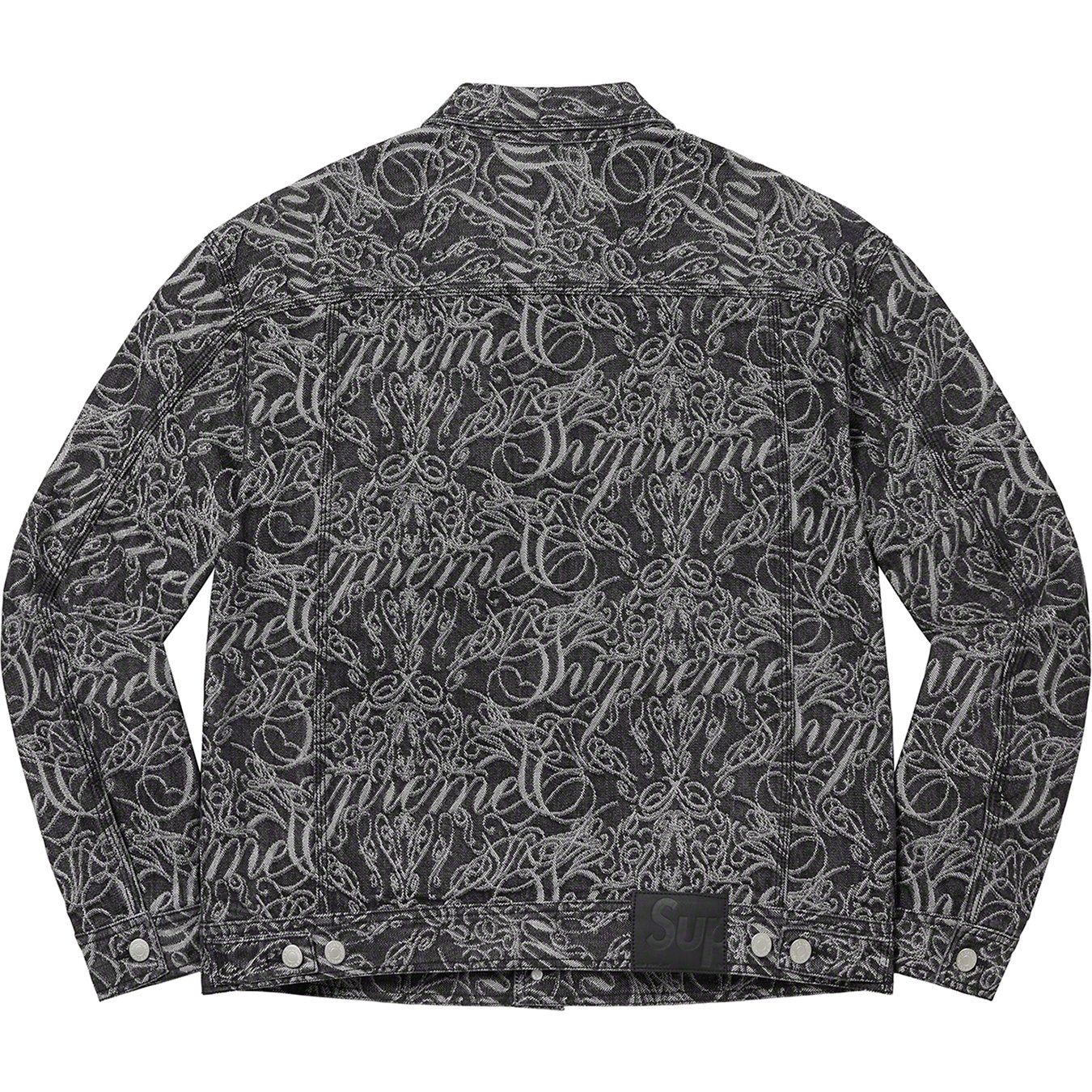 Script Jacquard Denim Trucker Jacket