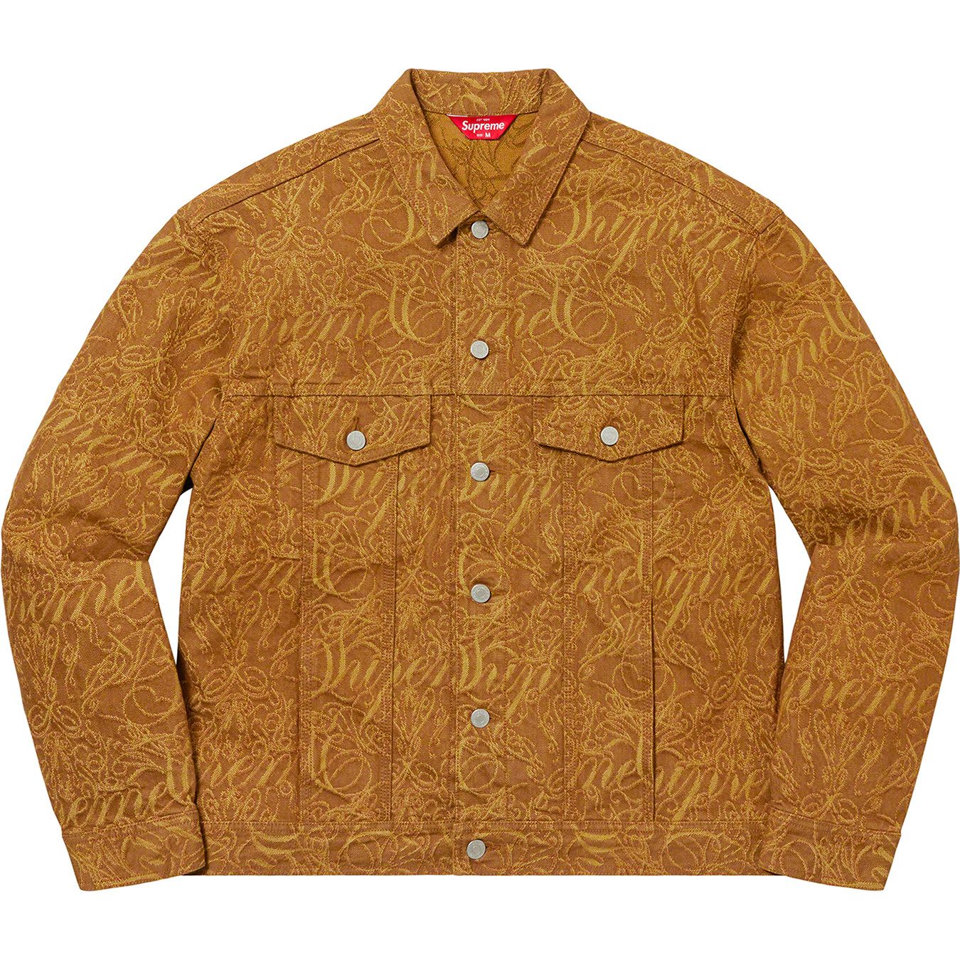 Script Jacquard Denim Trucker Jacket