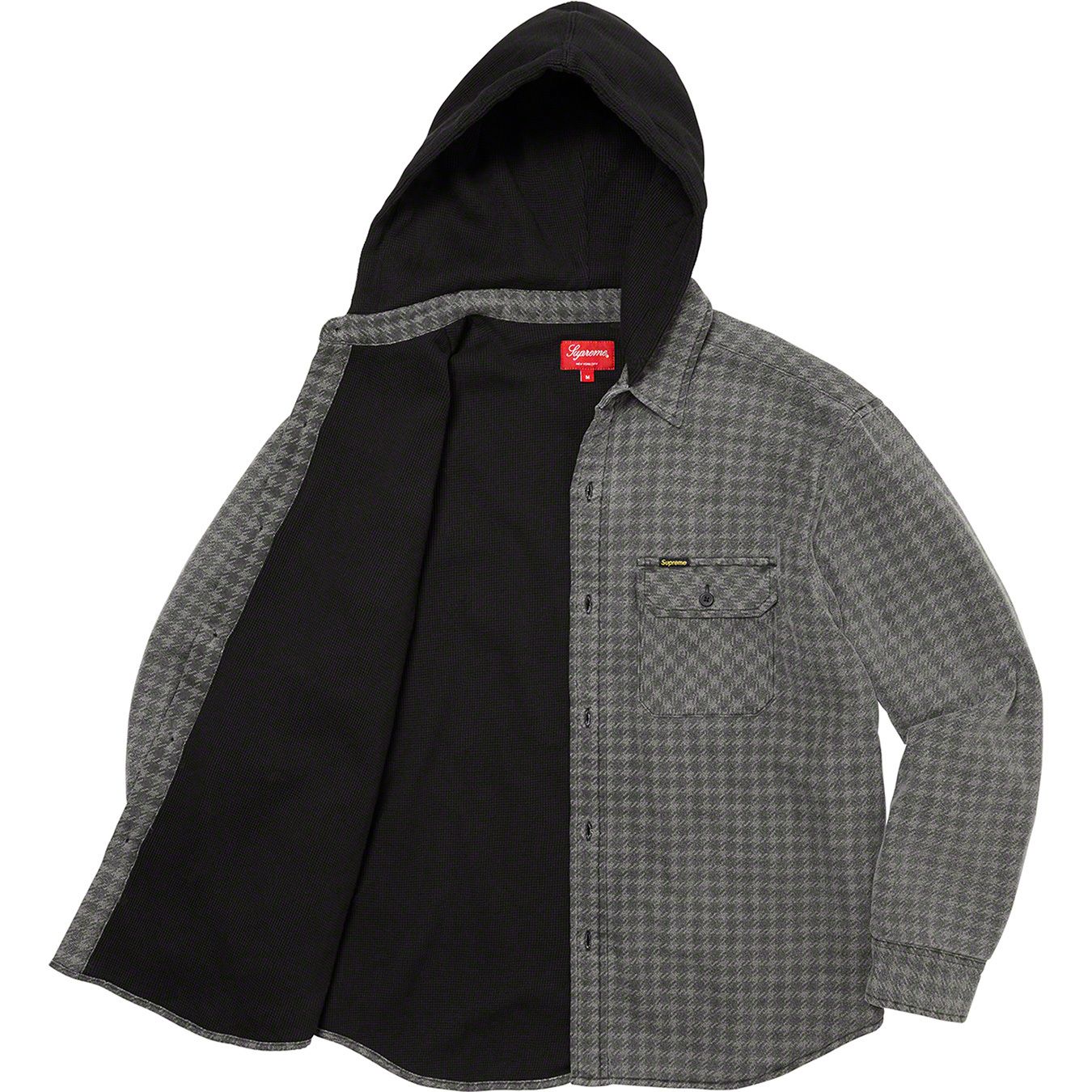 Houndstooth Flannel Hooded Shirt