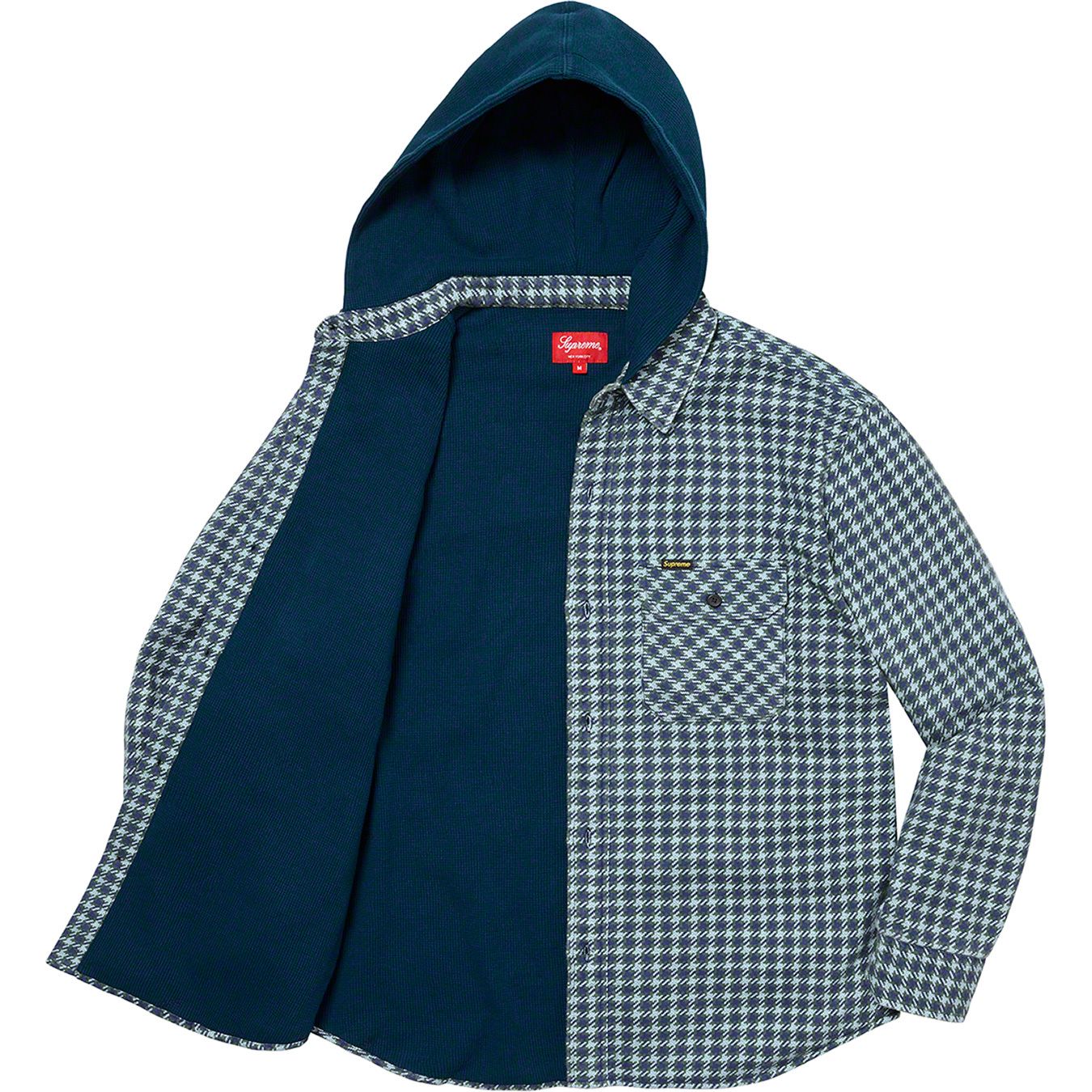 Houndstooth Flannel Hooded Shirt