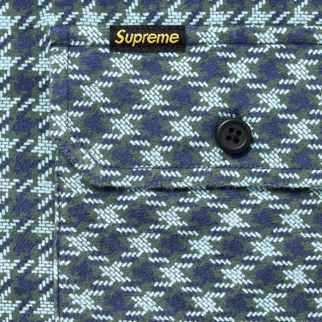 Houndstooth Flannel Hooded Shirt