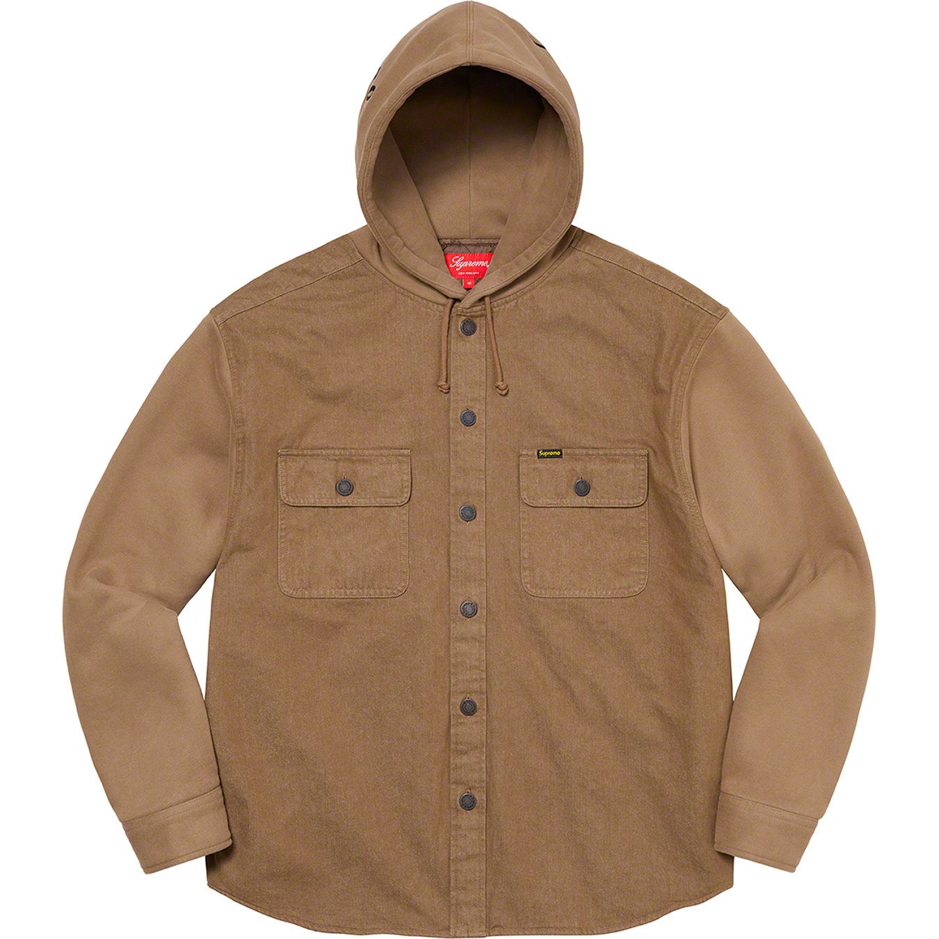 Fleece Hooded Denim Shirt