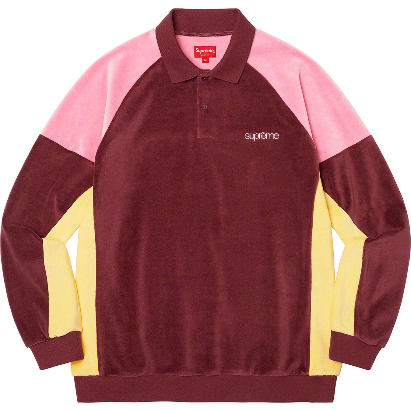 Paneled Velour L/S Polo