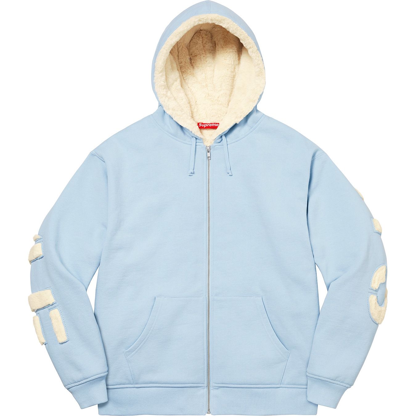 Faux Fur Lined Zip Up Hooded Sweatshirt