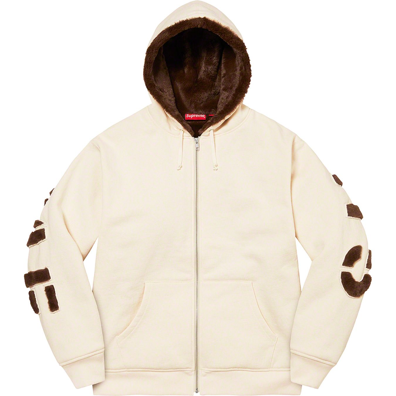 Faux Fur Lined Zip Up Hooded Sweatshirt