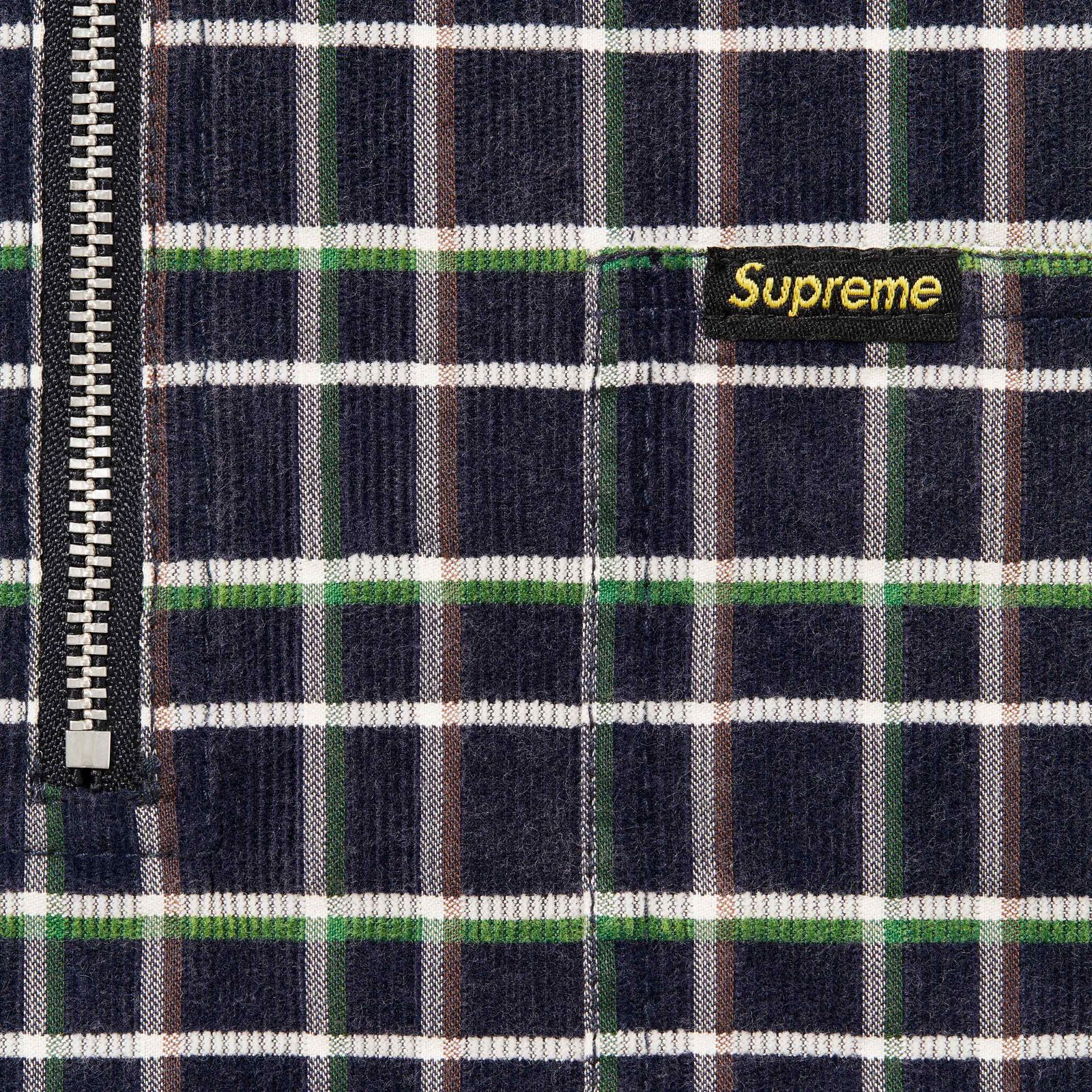 Plaid Corduroy Half Zip S/S Shirt